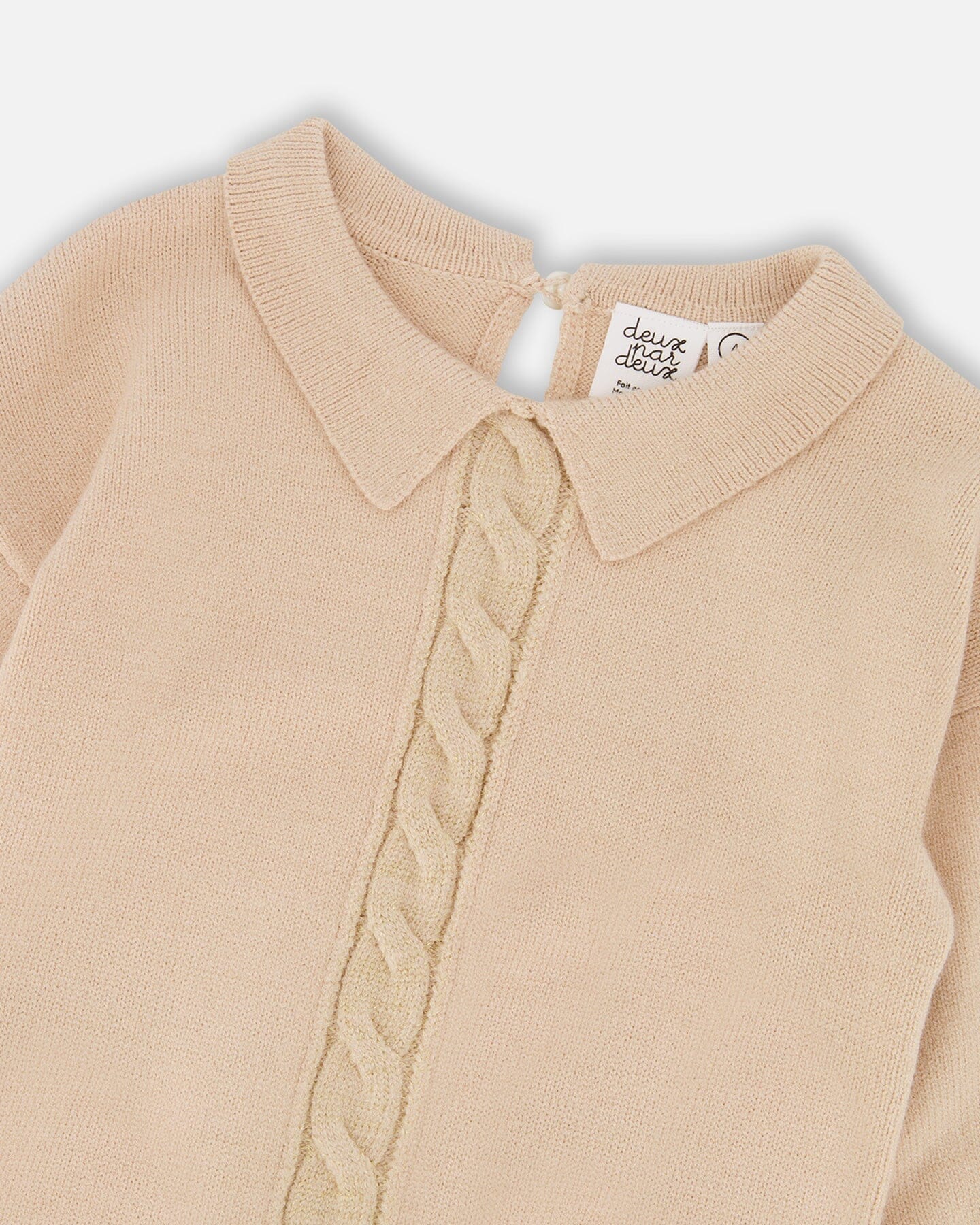 3/4 Sleeve Knitted Sweater Beige