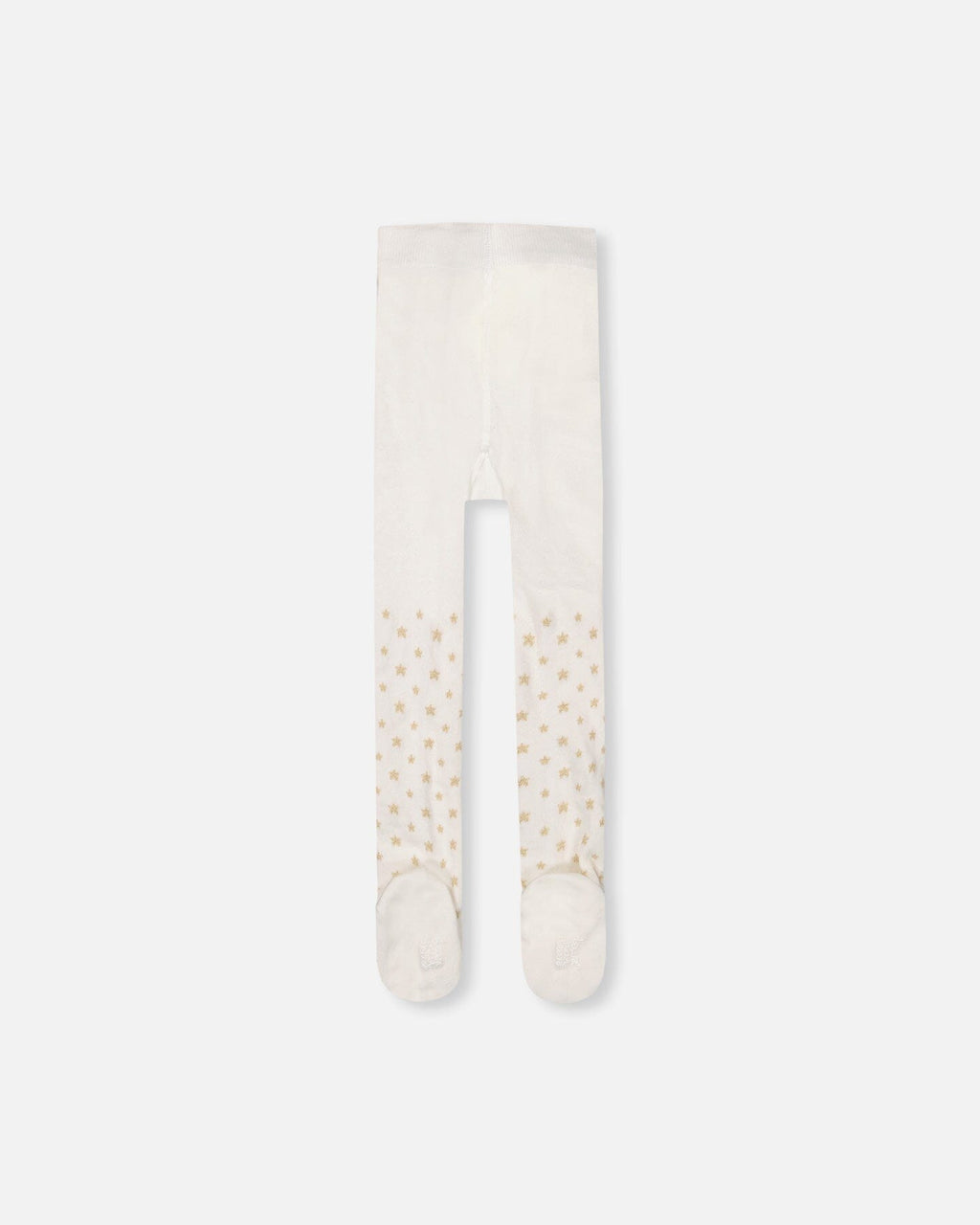 Knit Tights Off-White With Golden Star Pattern