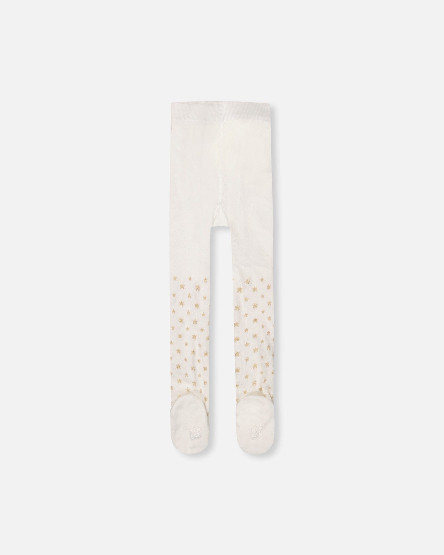 Knit Tights Off-White With Golden Star Pattern
