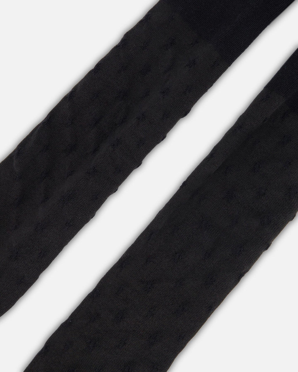 Knit Tights Black With Tone-On-Tone Star Pattern