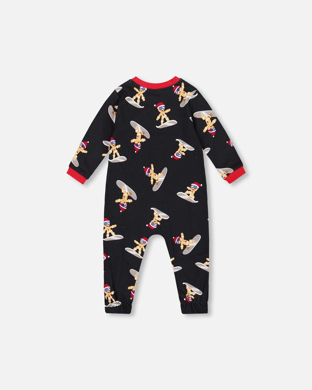 One-Piece Organic Cotton Pajama Black Cookie Print