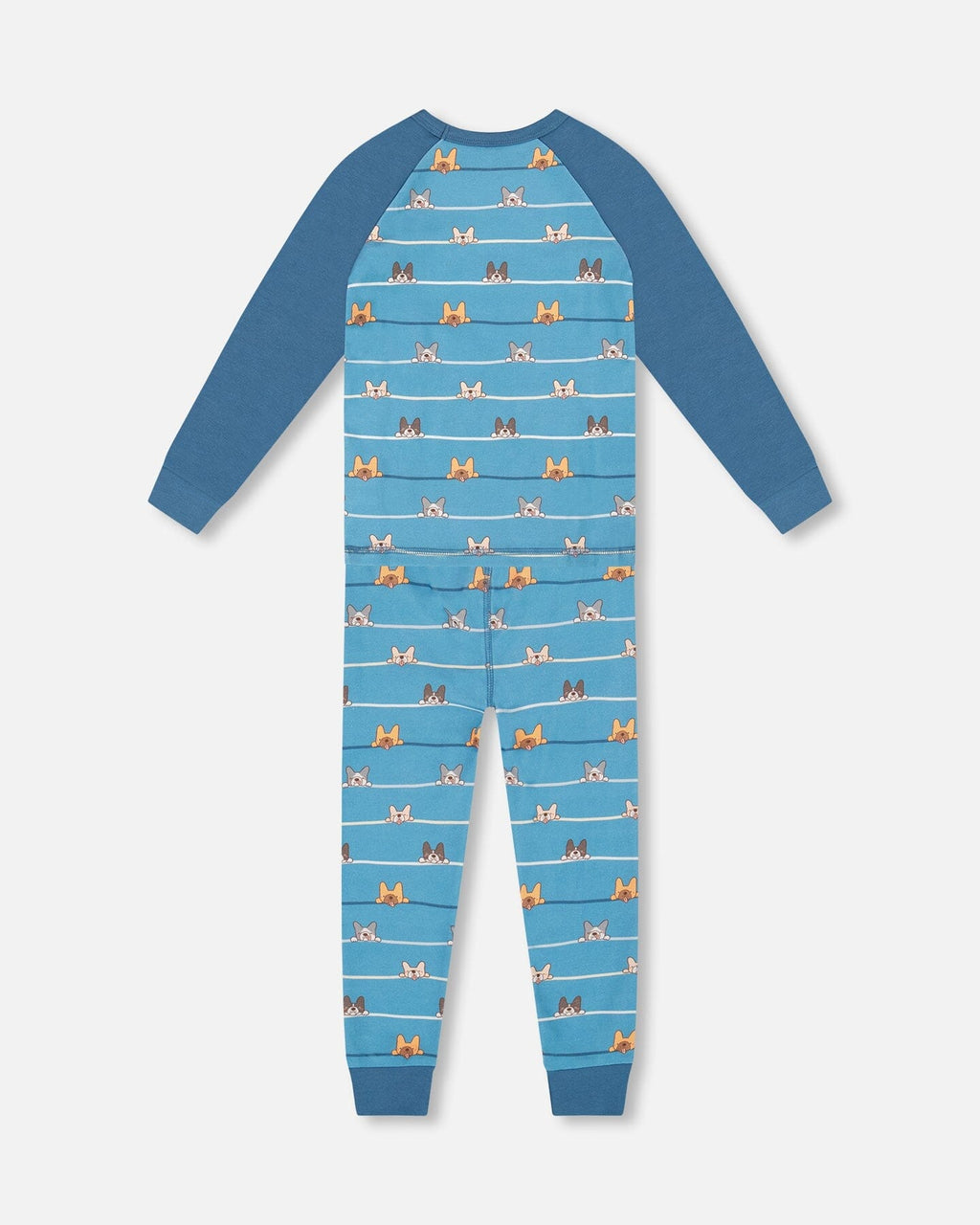 Two-Piece Organic Cotton Pajama Set Blue Dog Print
