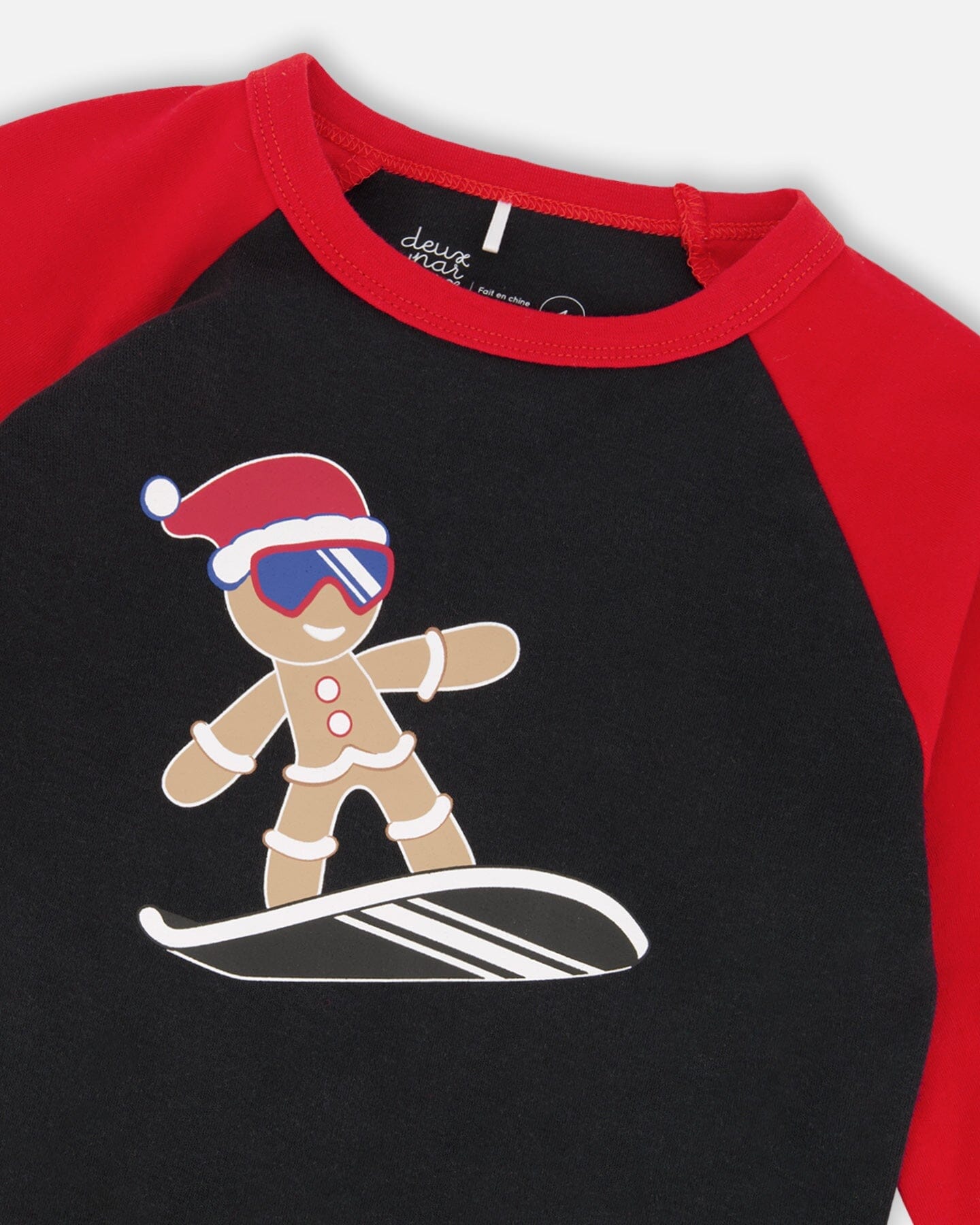 Two-Piece Organic Cotton Pajama Set Black Cookie Print