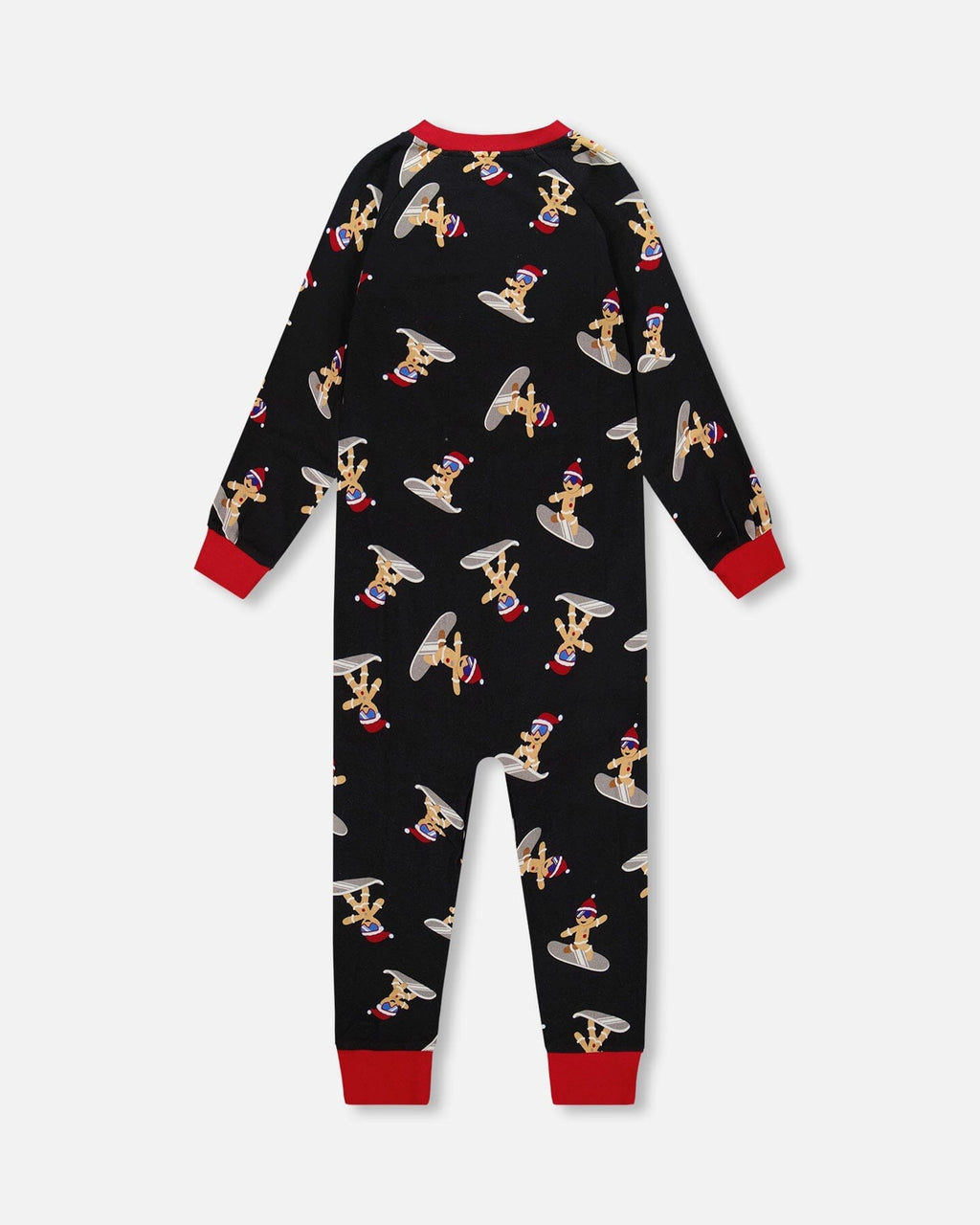 Organic Cotton Interlock One-Piece Pajama Black Cookie Print