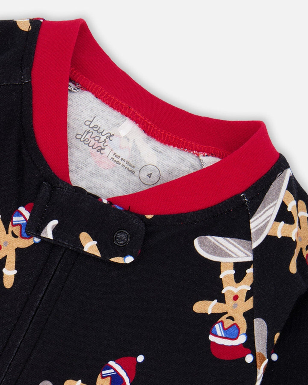 Organic Cotton Interlock One-Piece Pajama Black Cookie Print