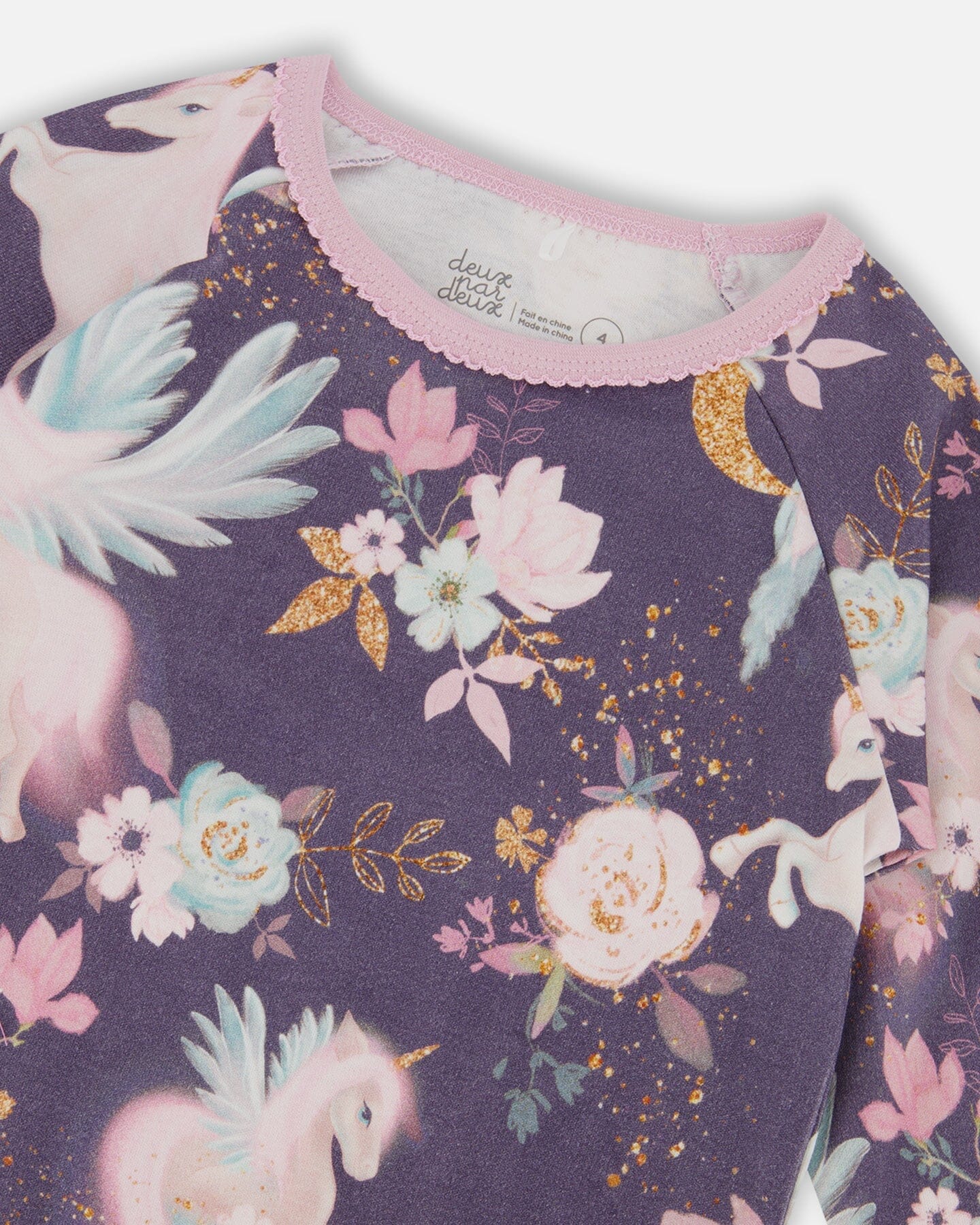 Organic Cotton Two-Piece Pajamas Watercolor Unicorns