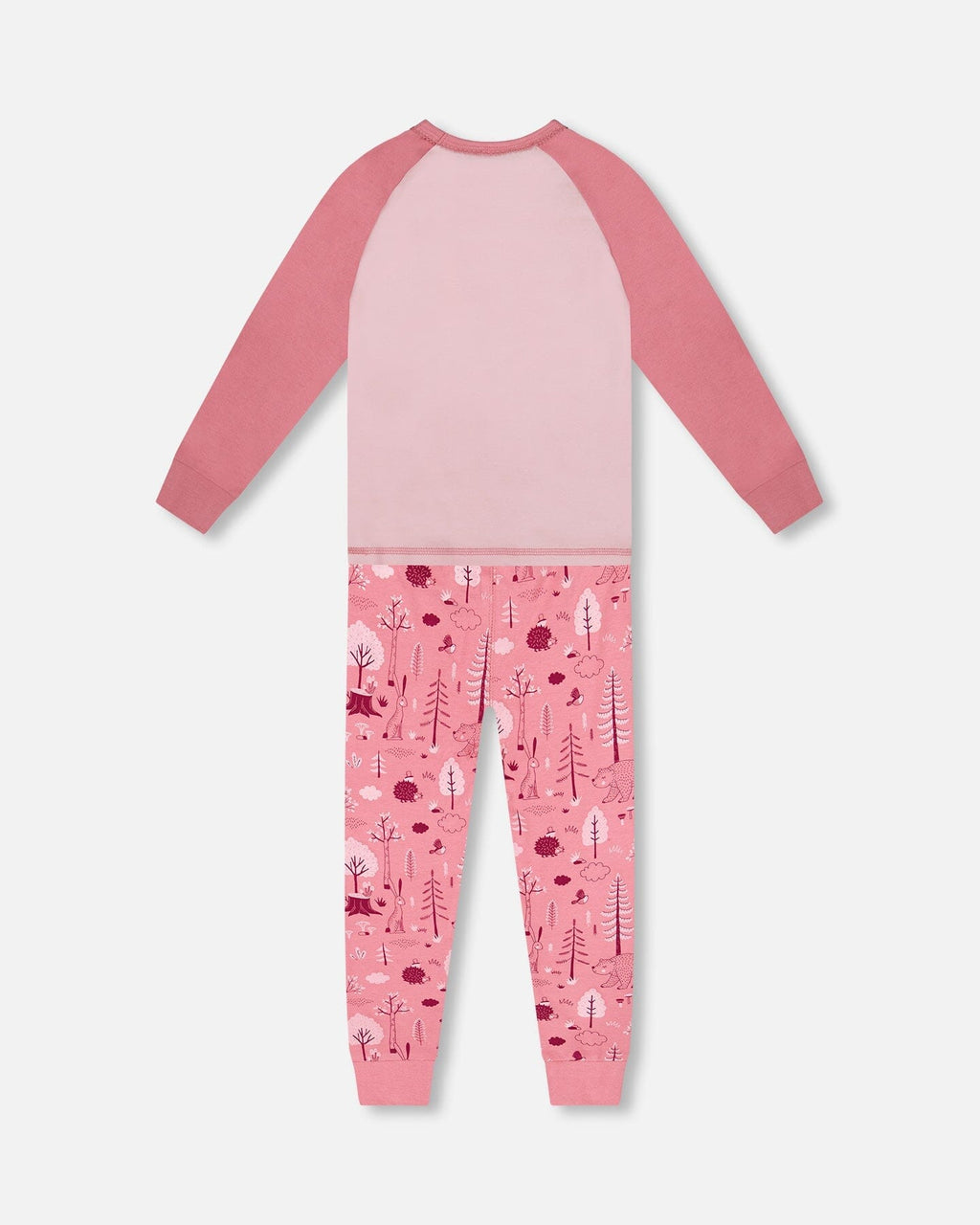 Organic Cotton Two-Piece Pajamas Pink Forest