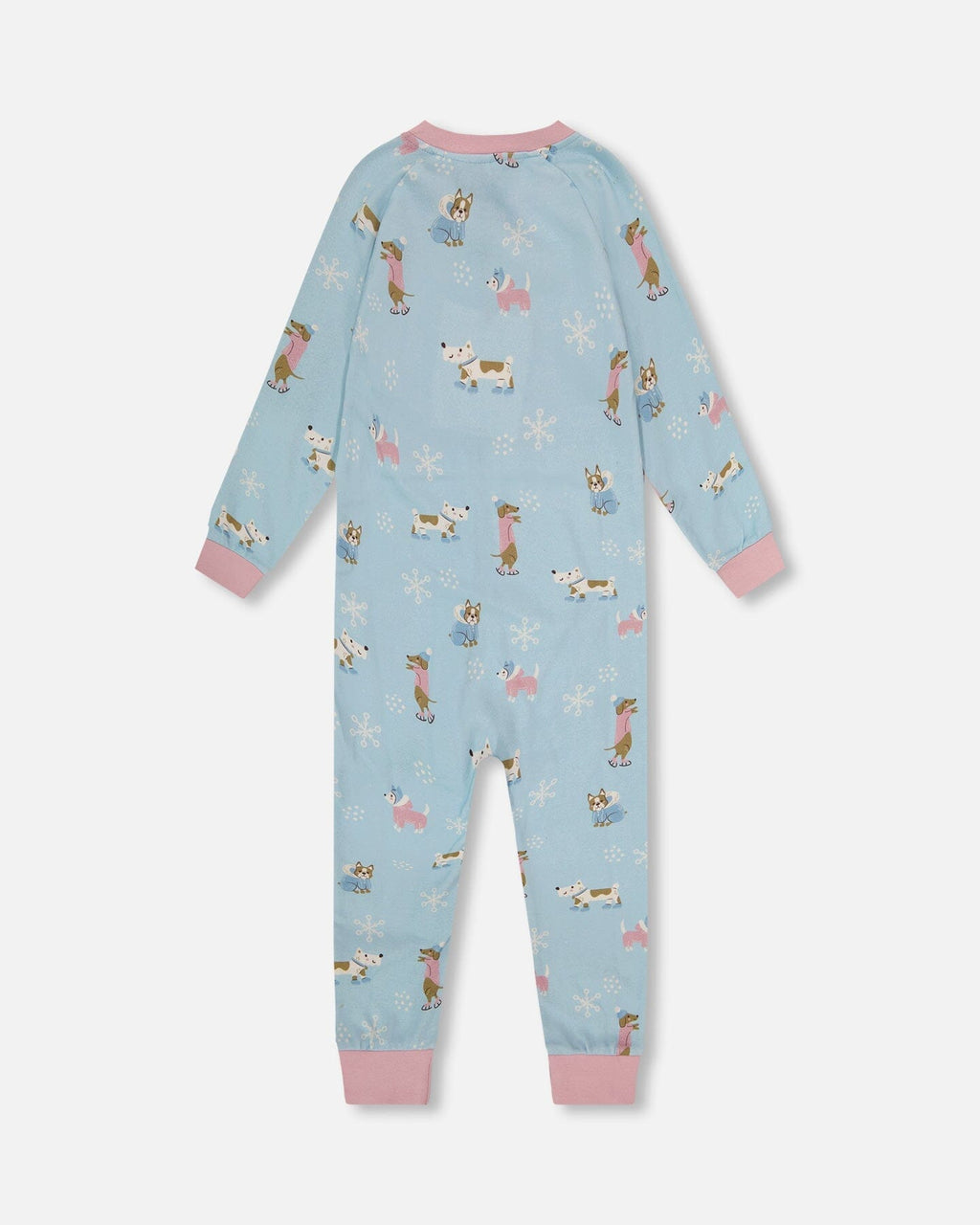 Organic Cotton Interlock One-Piece Pajama Blue Dog Print