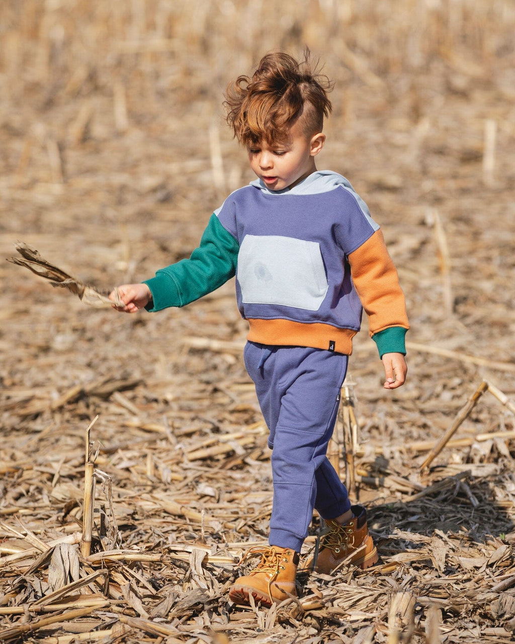 Fleece Sweatpants With Articulated Knees Blue