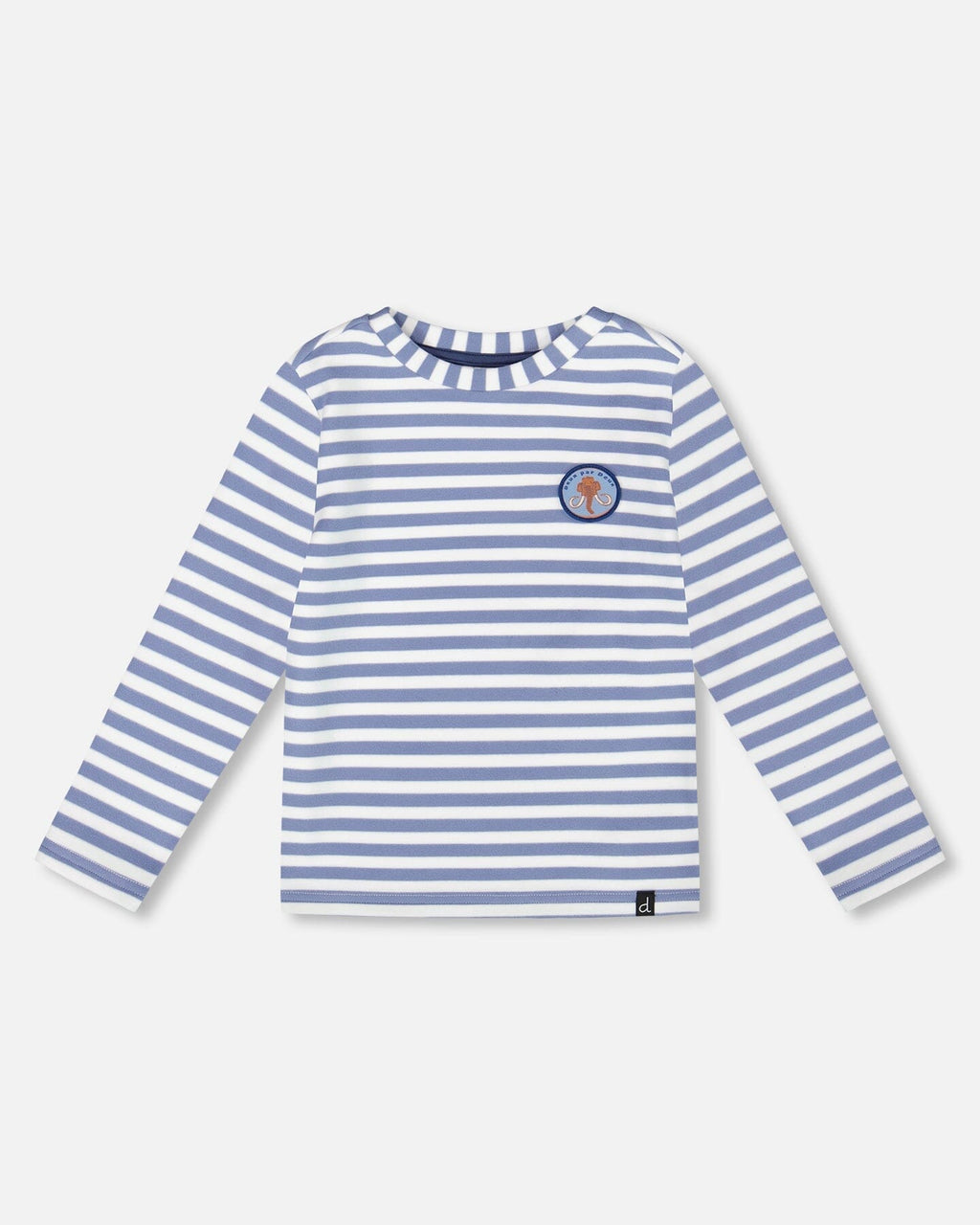 Super Soft Long Sleeve Striped Jersey T-Shirt Light Blue
