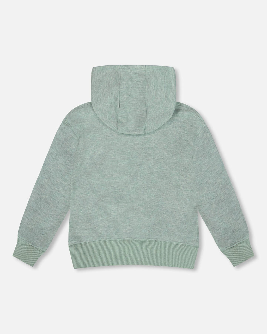 Super Soft Hooded Brushed Jersey Sweatshirt With Graphic Print Green