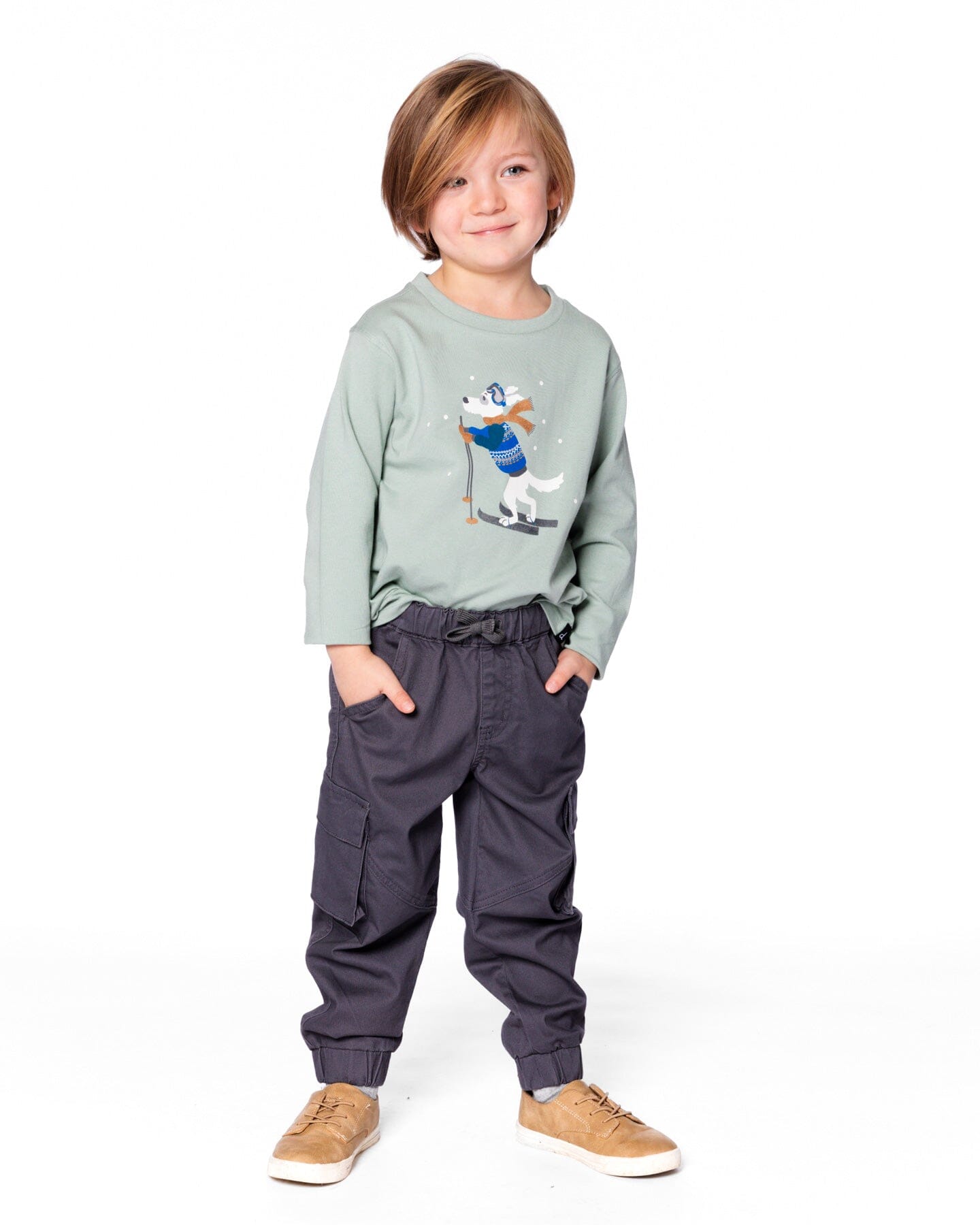 Long Sleeve Organic Cotton Jersey Tee Jade Green