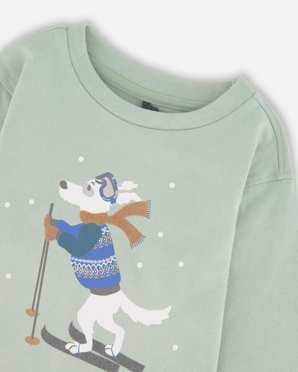 Long Sleeve Organic Cotton Jersey Tee Jade Green