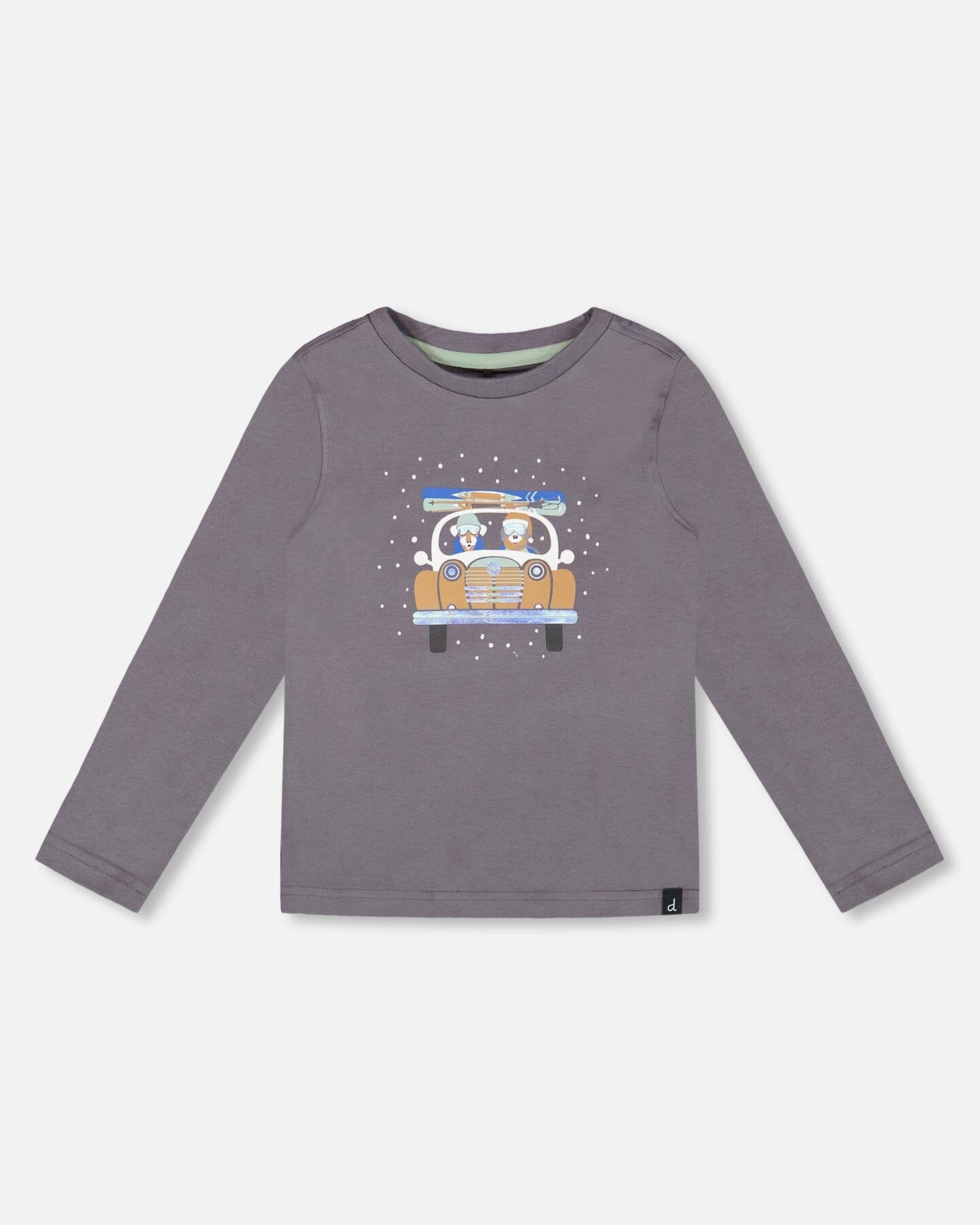 Long Sleeve Organic Cotton Jersey Tee Dark Gray