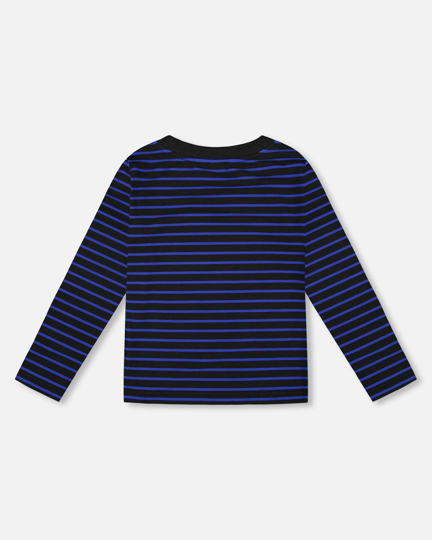 Long Sleeve Brushed Jersey Striped Tee Black
