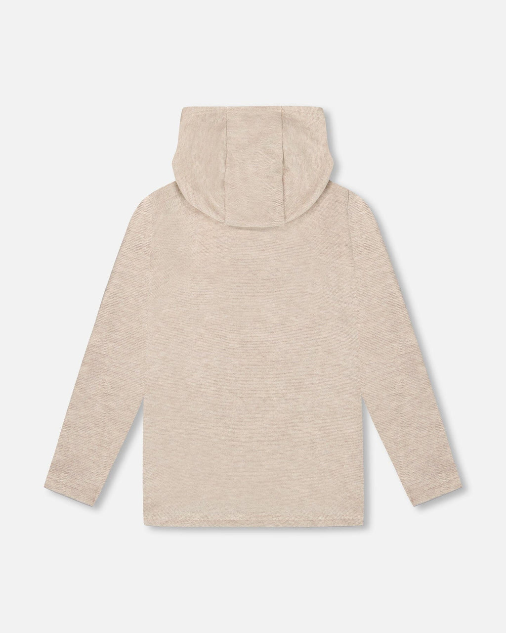 Long Sleeve Super Soft Brushed Jersey Hooded Tee Heather Beige
