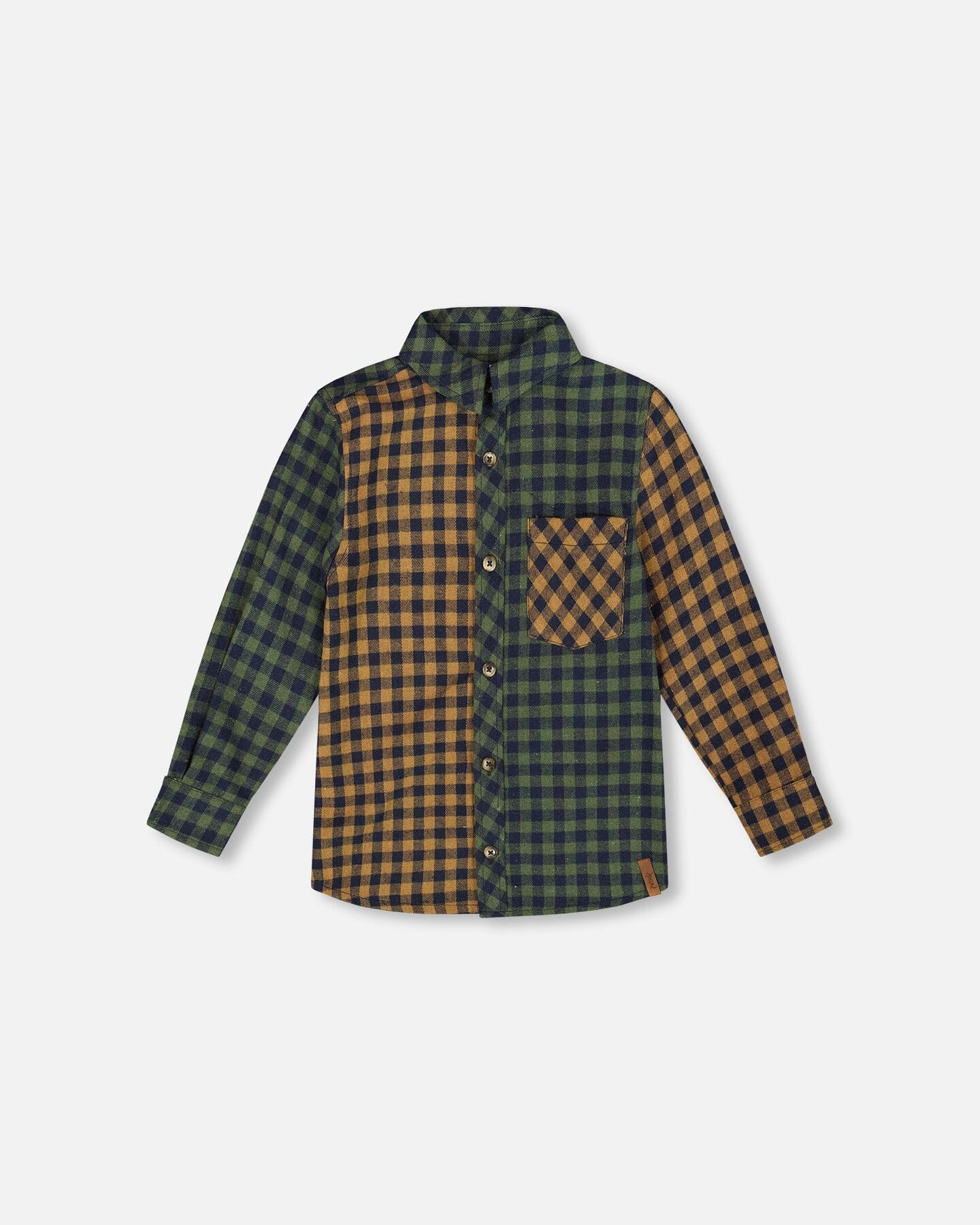 Long Sleeve Flannel Shirt Yellow And Green Plaid