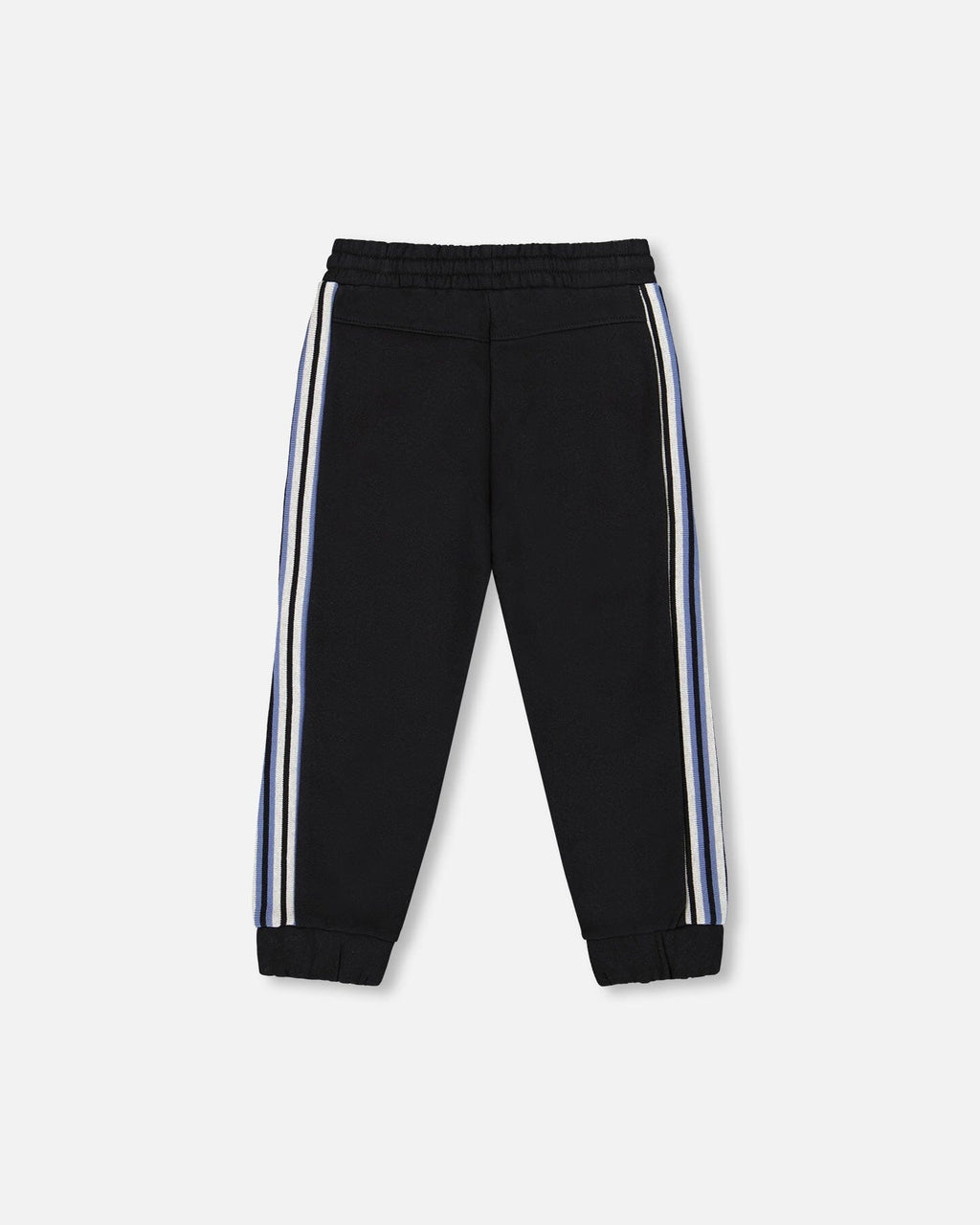 Fleece Sweatpants With Side Stripes Black
