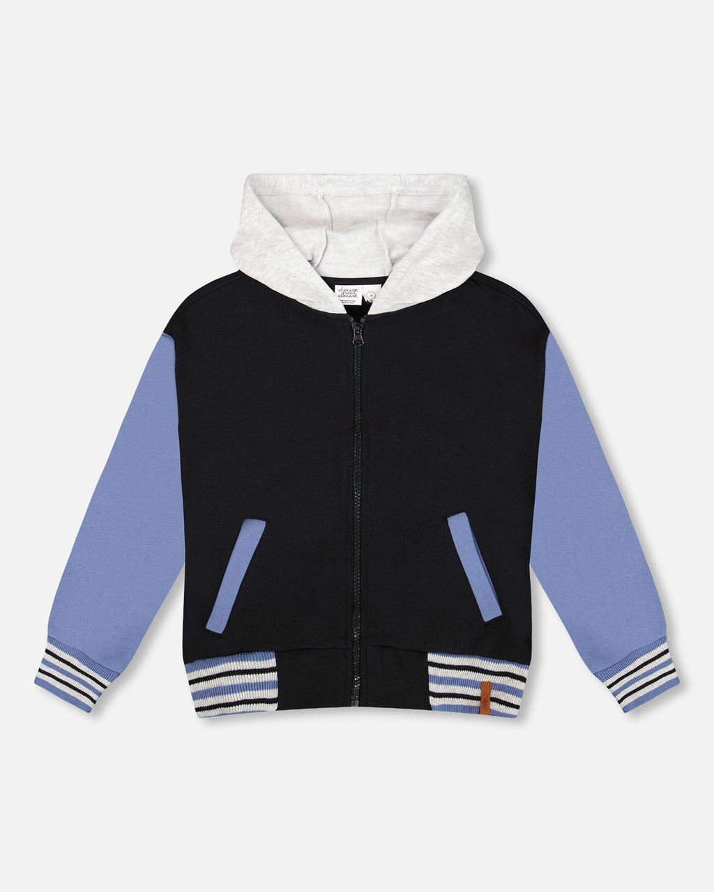 Full Zip Hooded Fleece Jacket Black