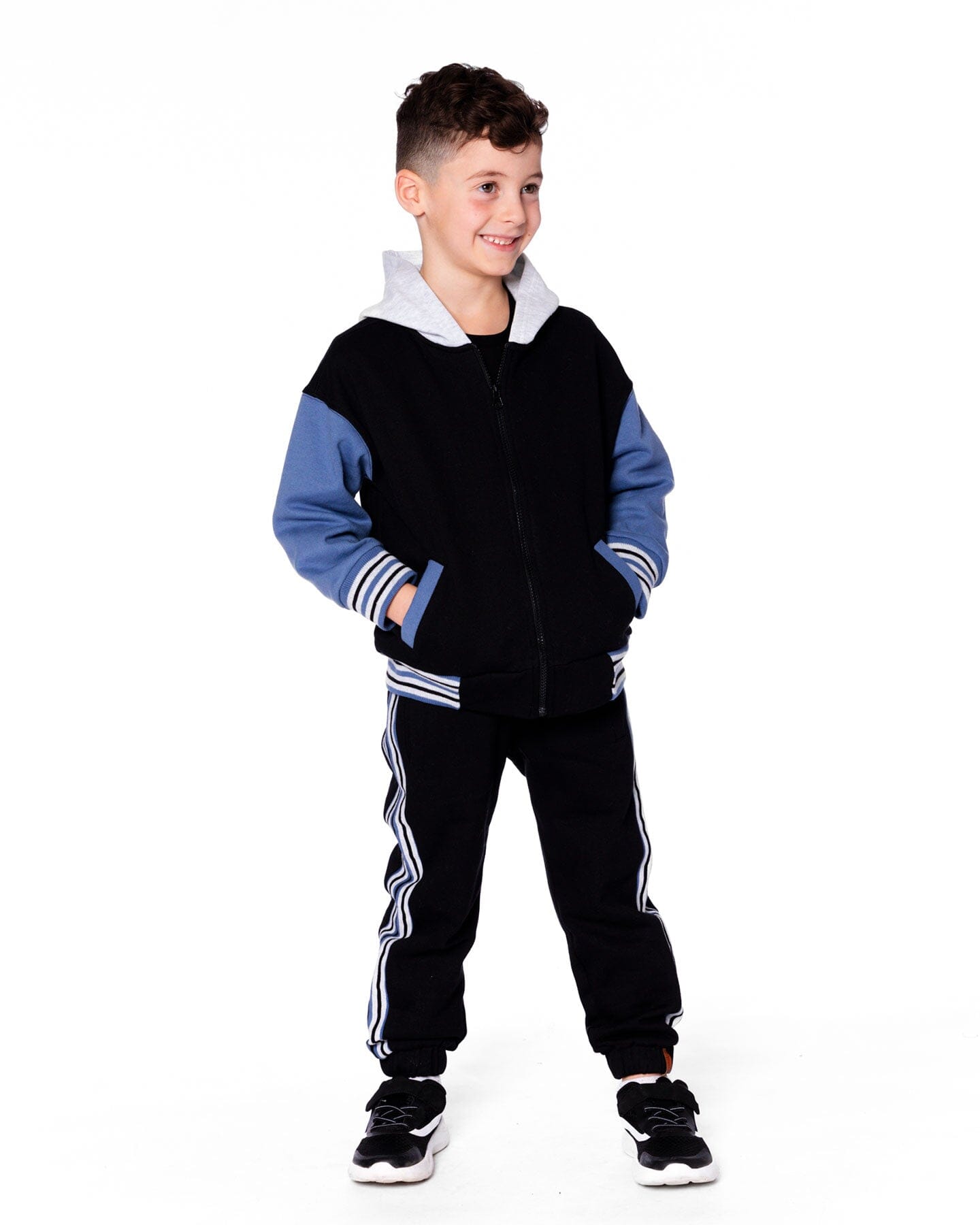 Full Zip Hooded Fleece Jacket Black