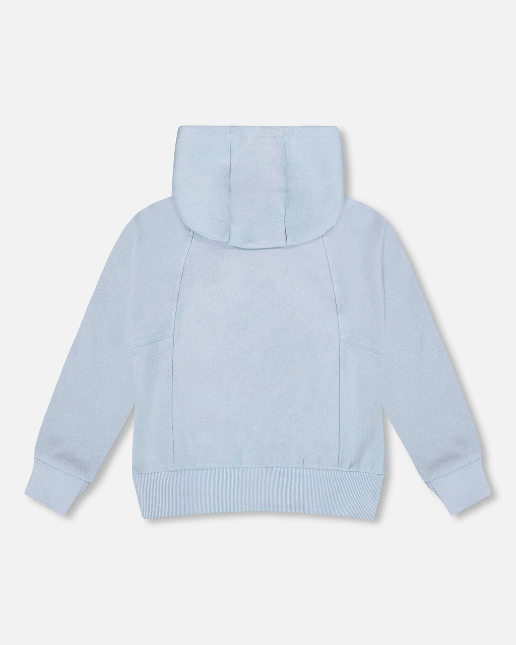 Pullover Hooded Fleece Sweatshirt With Zip Pocket Light Blue