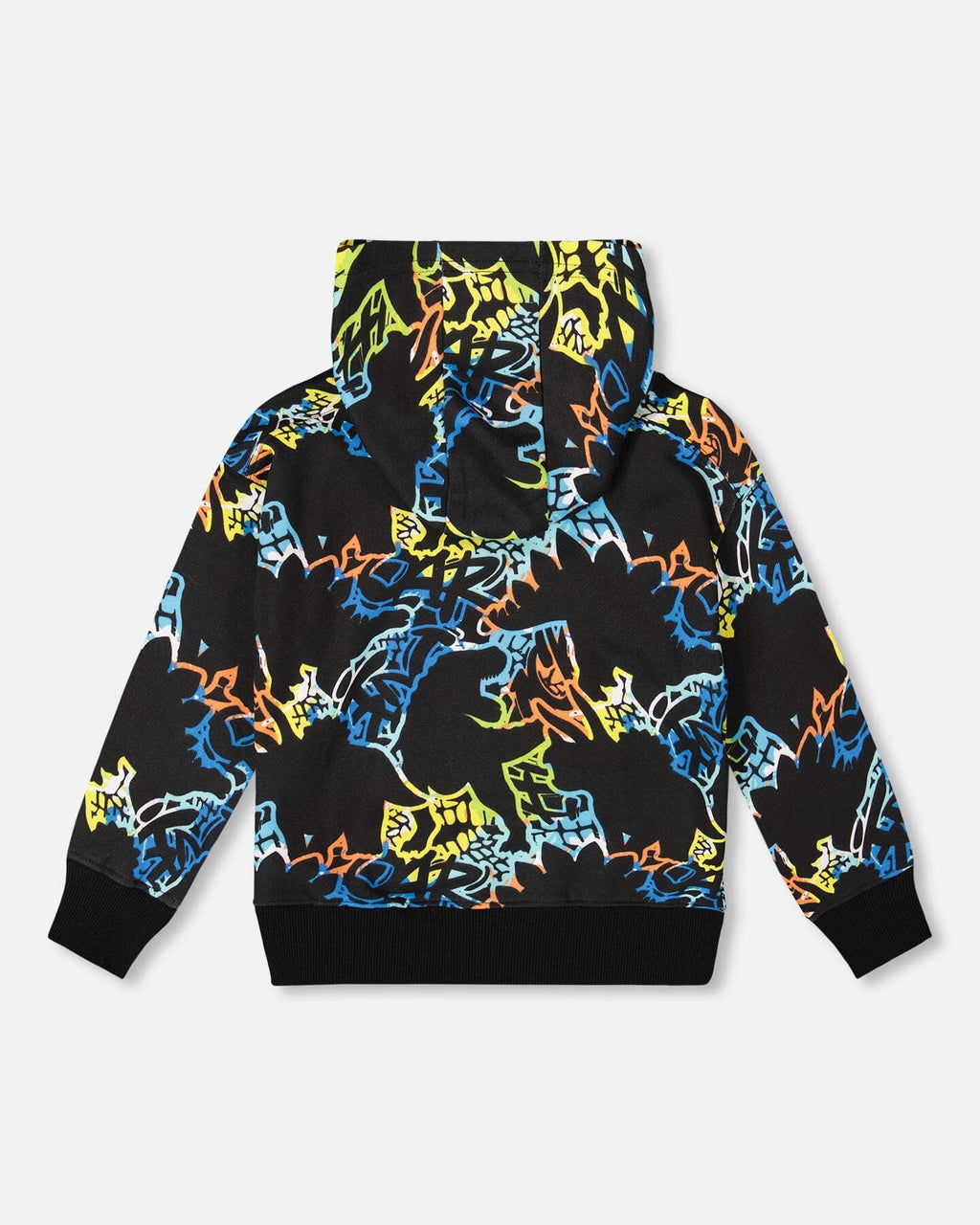 Printed Hooded Fleece Sweatshirt Black
