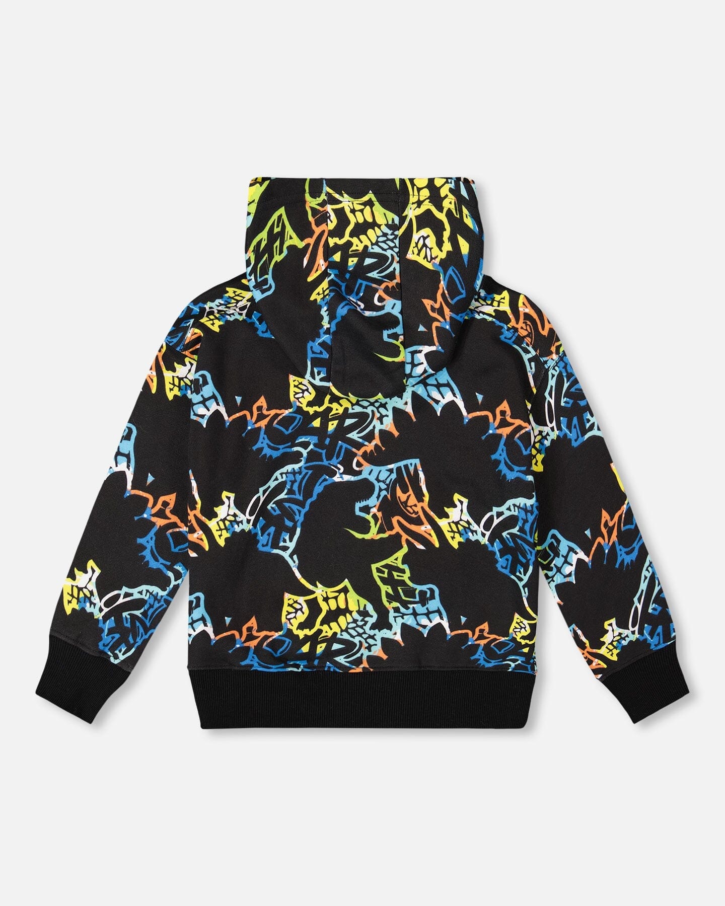 Printed Hooded Fleece Sweatshirt Black