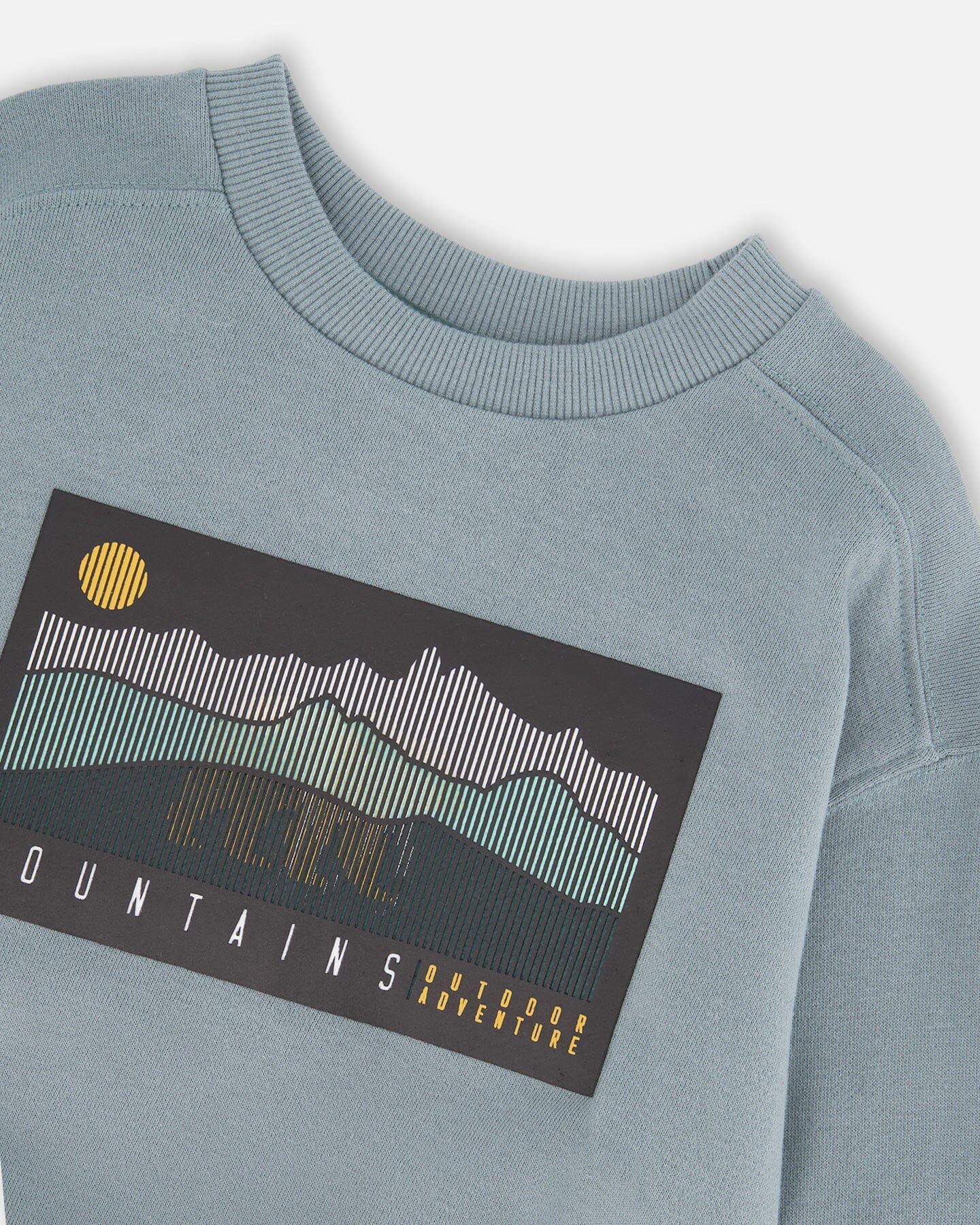 Animated Print French Terry Sweatshirt Sage Green