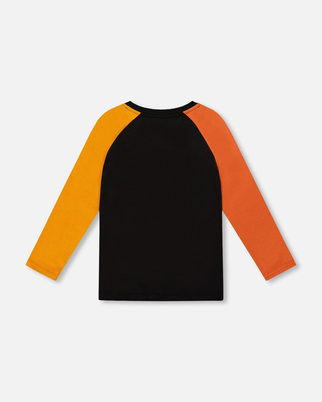 Black Long Sleeve Raglan T-Shirt With Glow-In-The-Dark Dinosaur Print