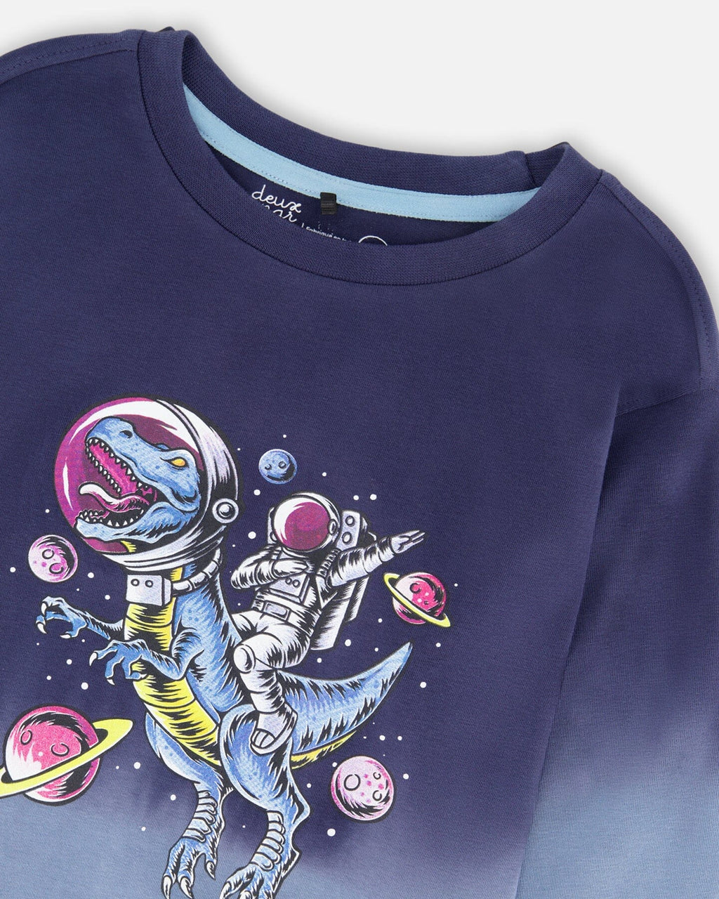 Long Sleeve Organic Cotton Gradient Jersey Tee Blue