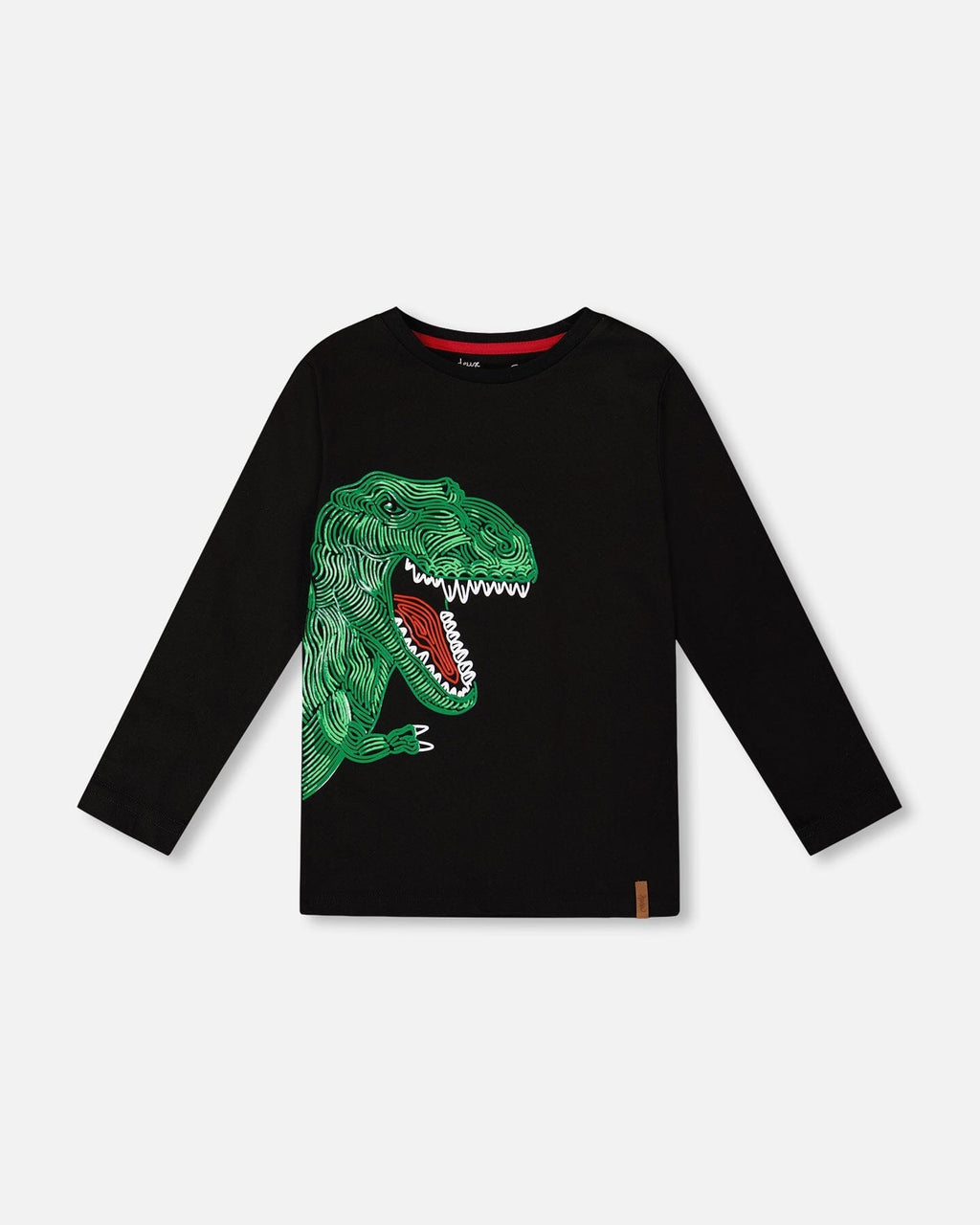Long Sleeve Jersey Tee Shirt With Dinosaur
