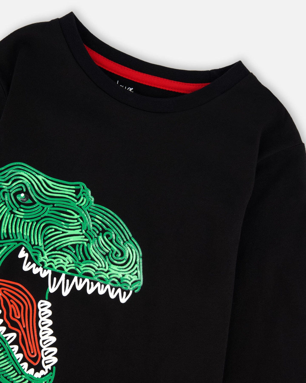 Long Sleeve Jersey Tee Shirt With Dinosaur