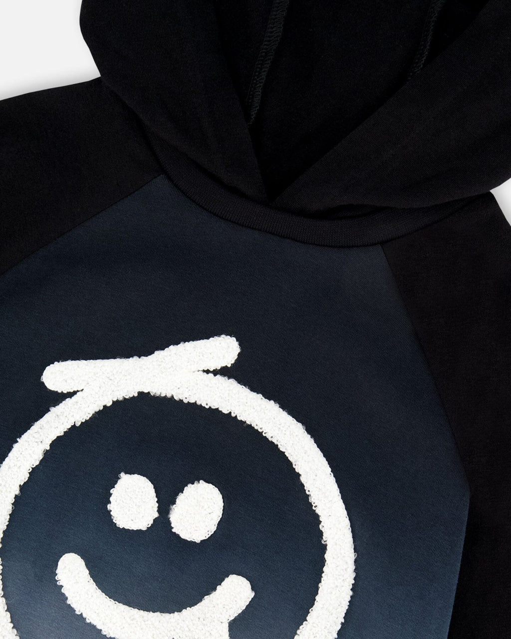 Organic Cotton Jersey Hooded Raglan Sleeve Tee Black