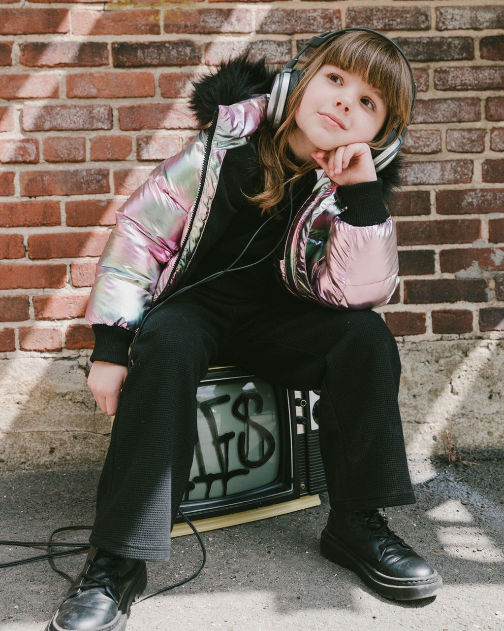 Multicolor Metallic Quilted Bomber-Style Winter Coat