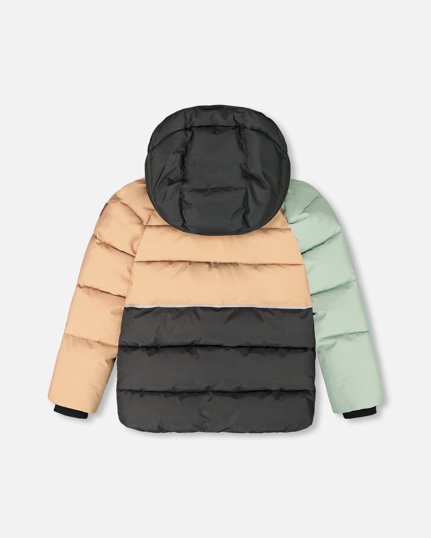 Colorblocked Puffy Winter Coat Black