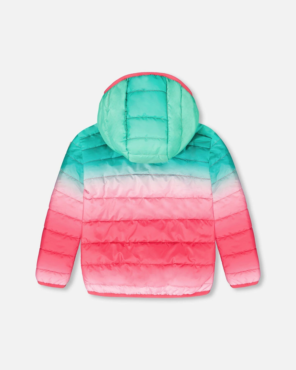 Quilted Mid-Season Jacket Green And Pink Gradient