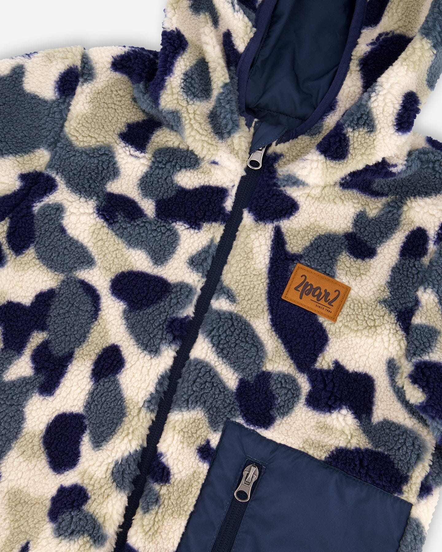 Reversible Mid-Season Sherpa Jacket Blue Camo