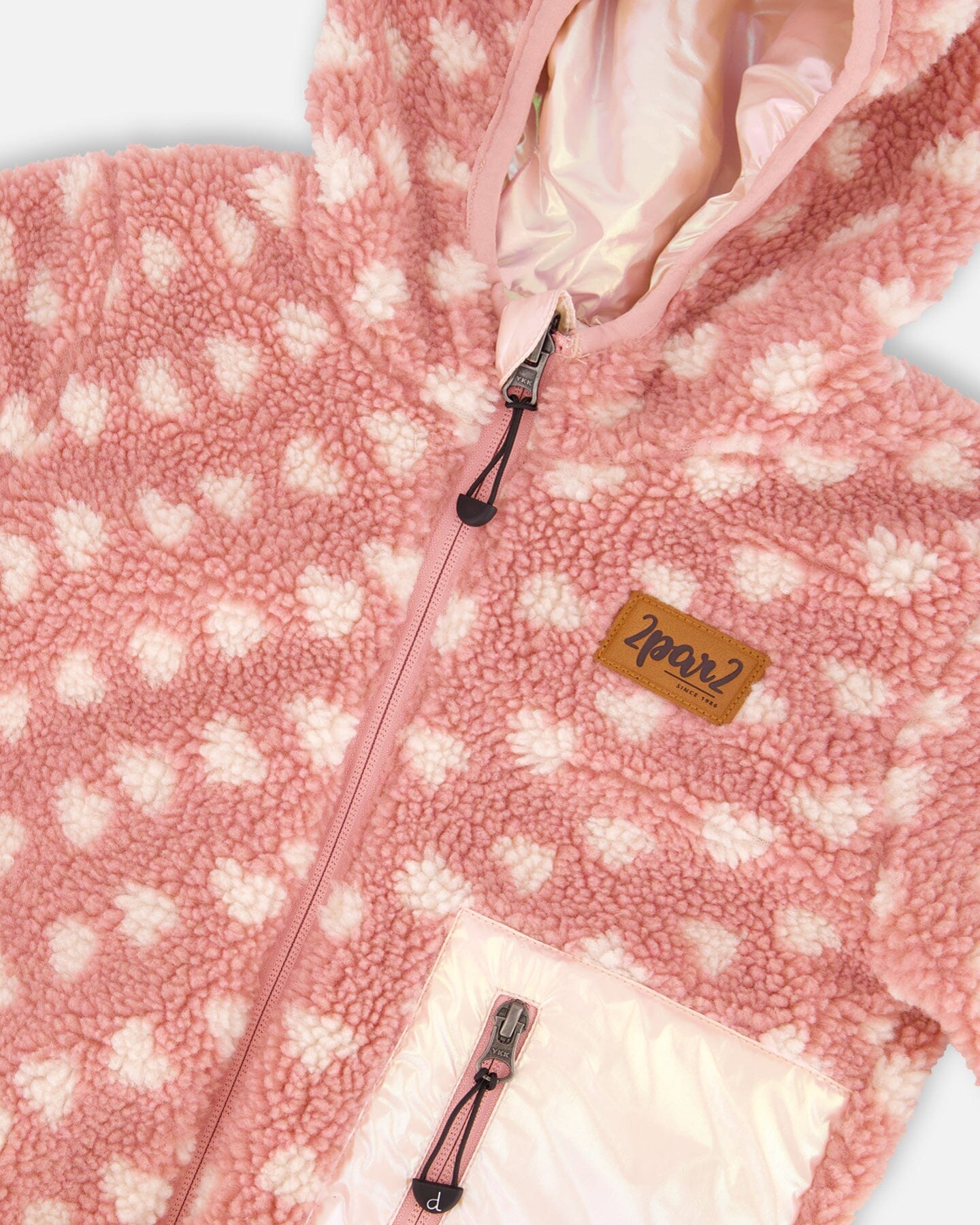 Reversible Mid-Season Sherpa Jacket Pink Heart