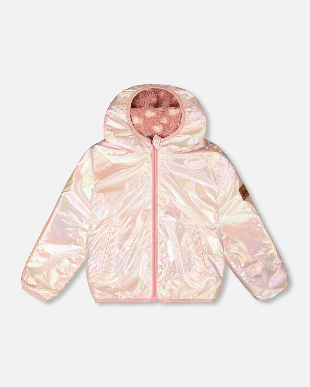 Reversible Mid-Season Sherpa Jacket Pink Heart