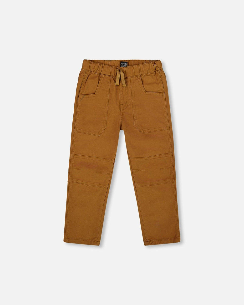 Twill Jogger Pants With Patch Pockets Brown