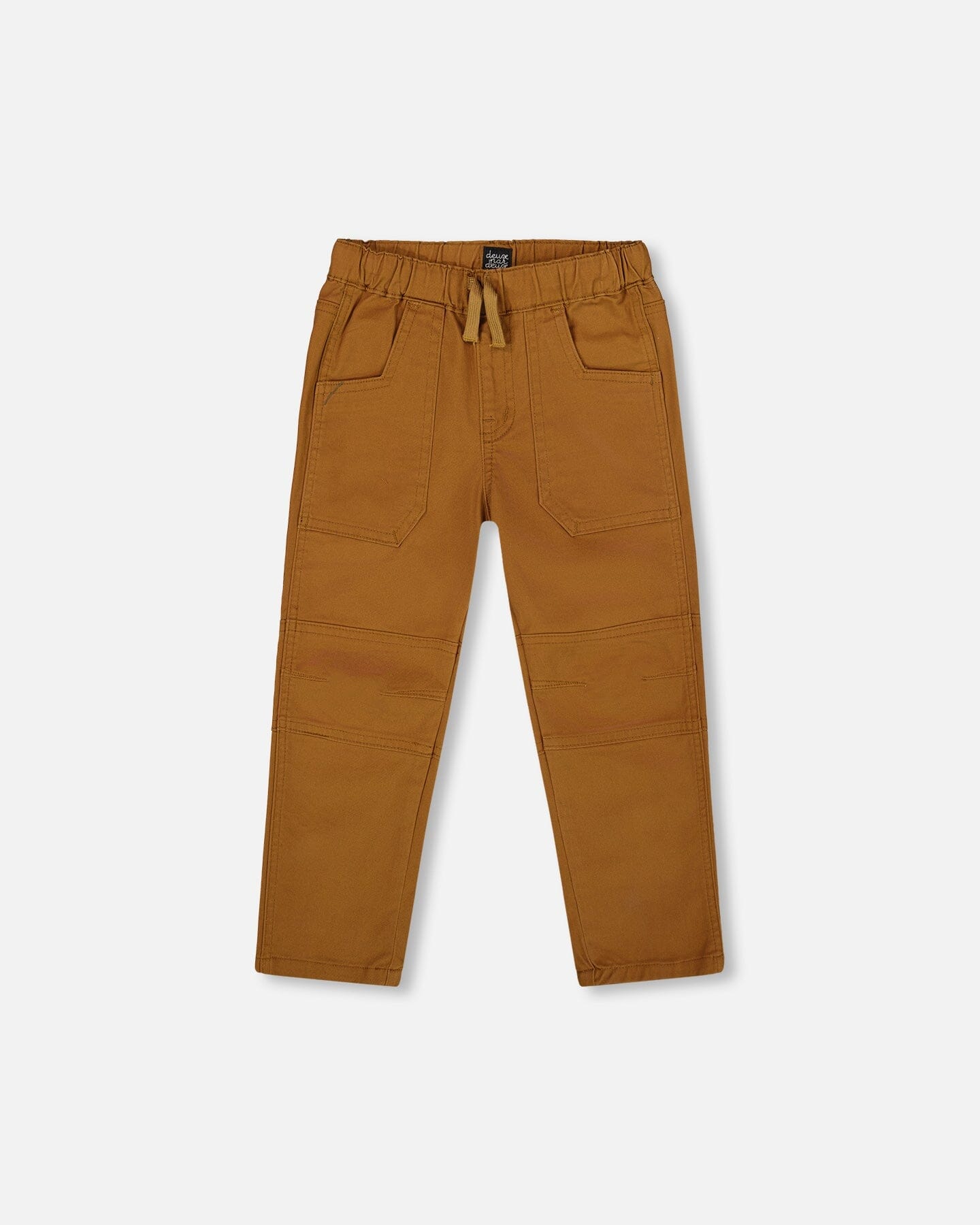 Twill Jogger Pants With Patch Pockets Brown