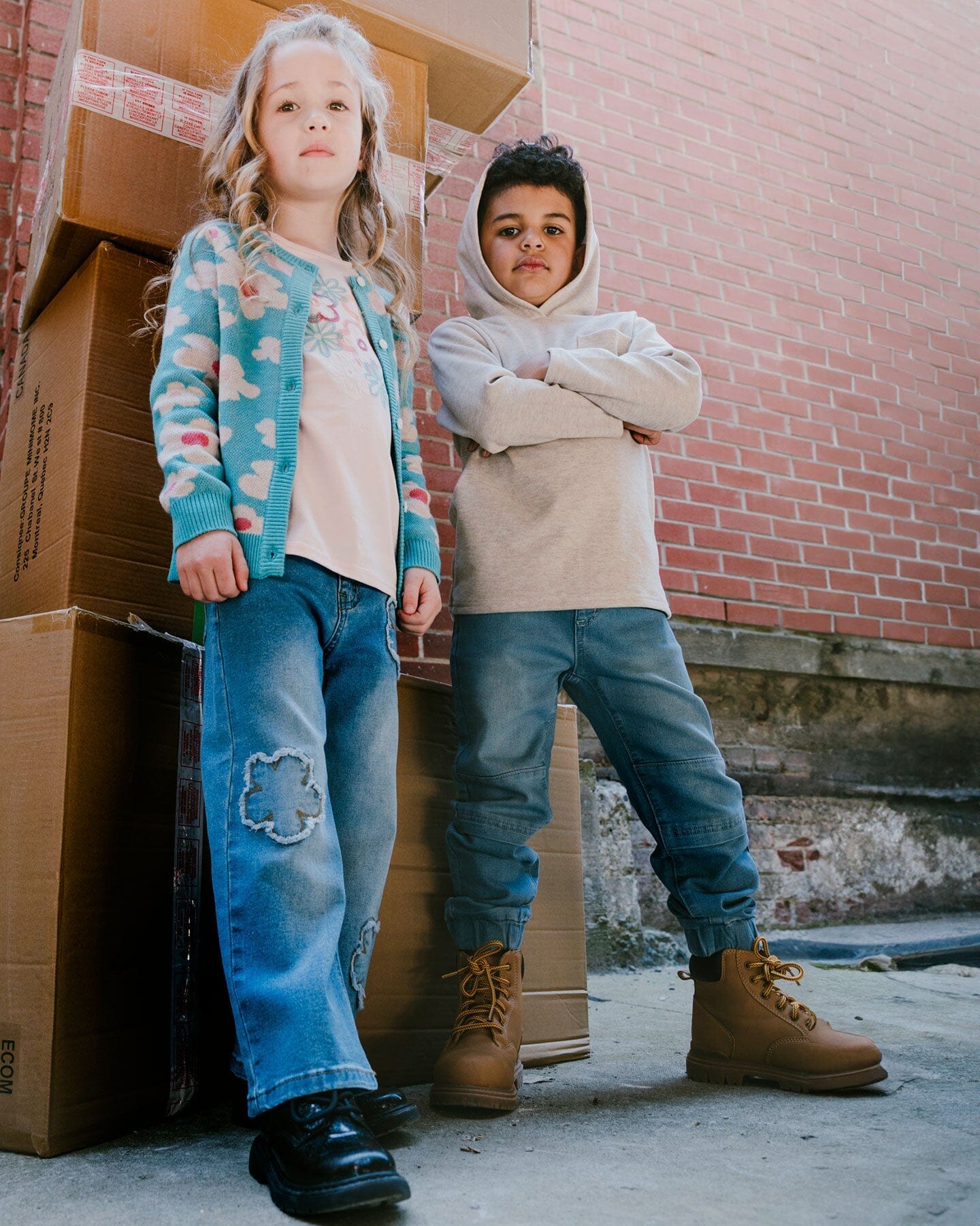 French Terry Jogger Pants Light Blue Denim