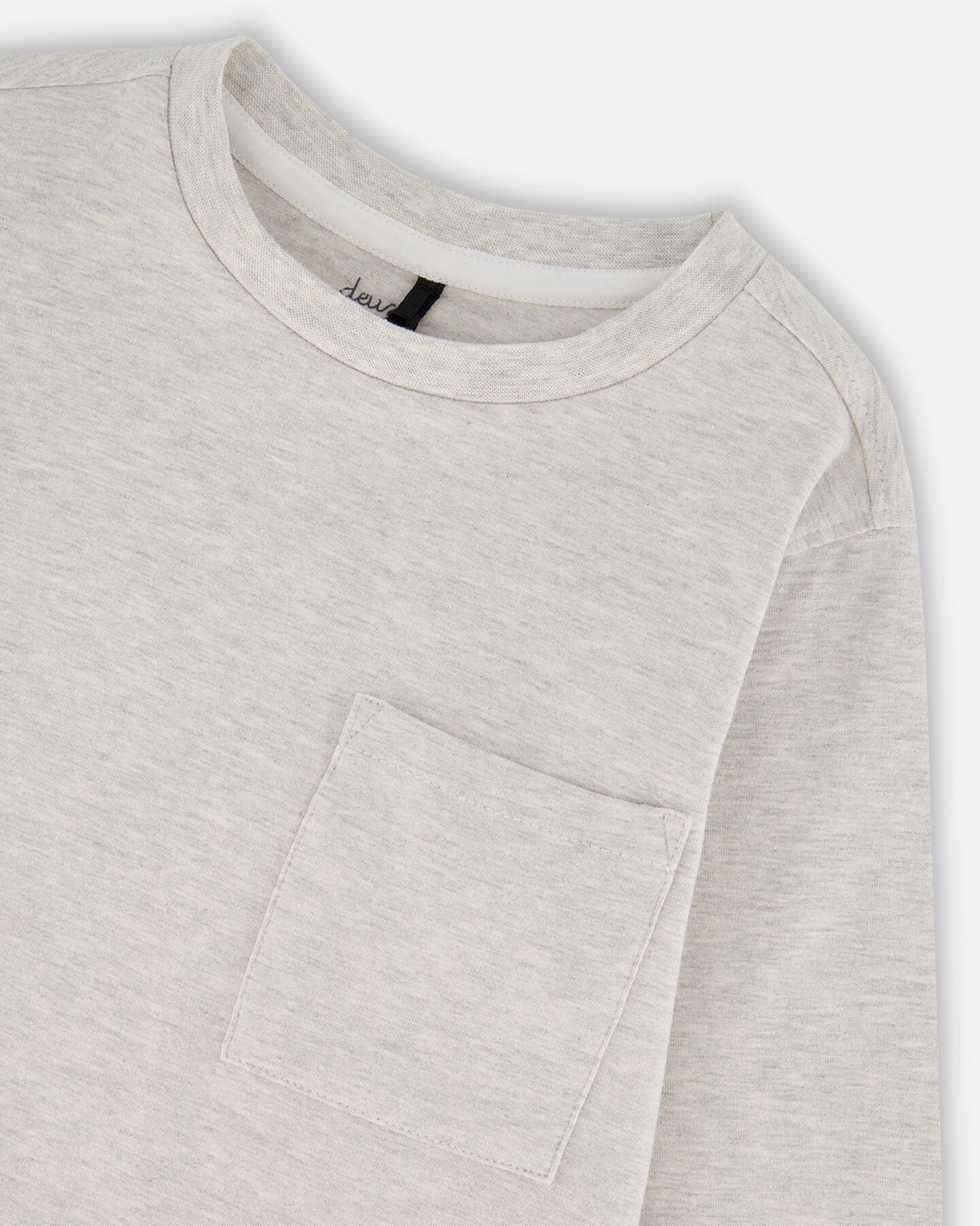Organic Cotton Jersey Pocket T-Shirt Heather Beige Gray