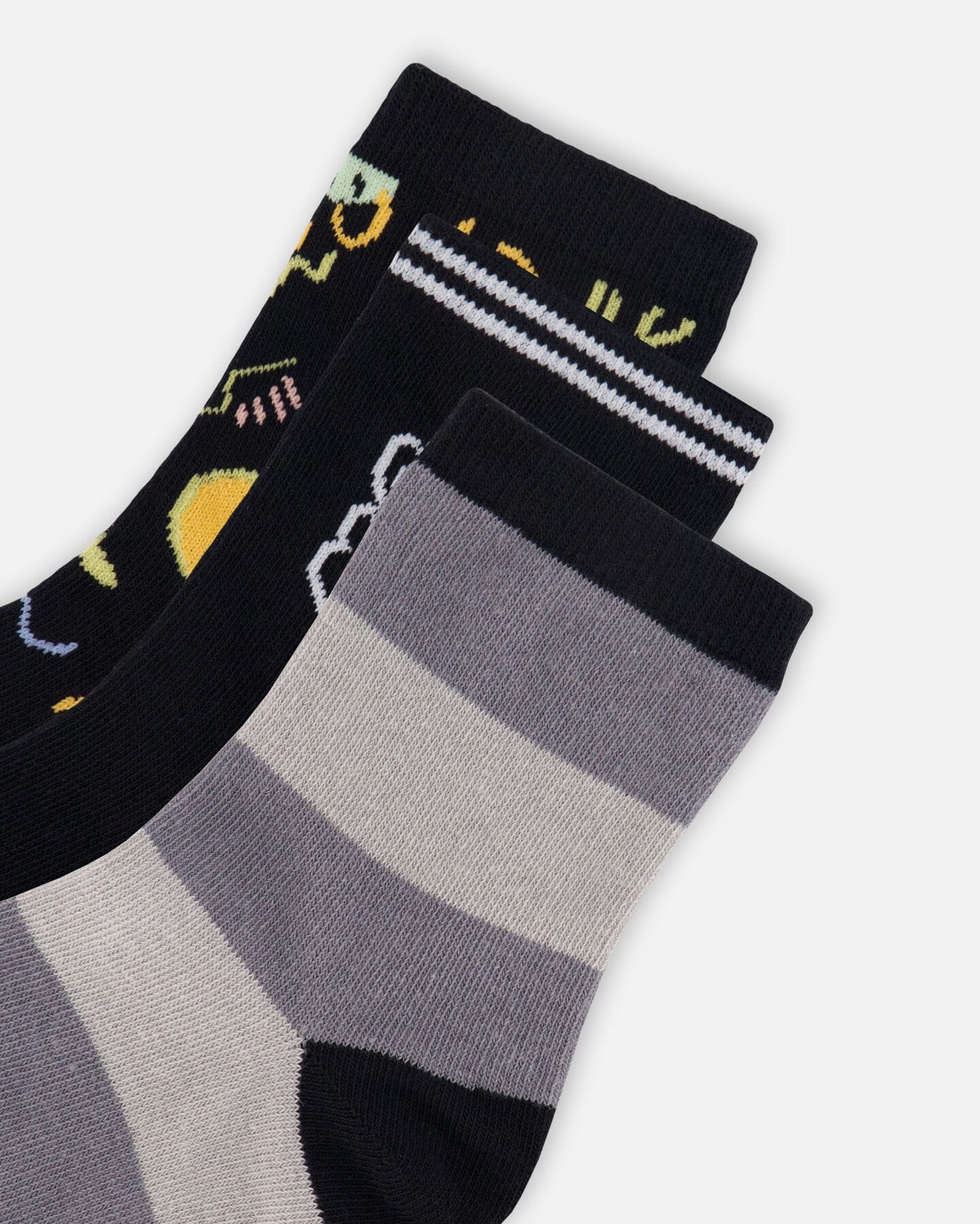 3-Pack Knit Socks Black