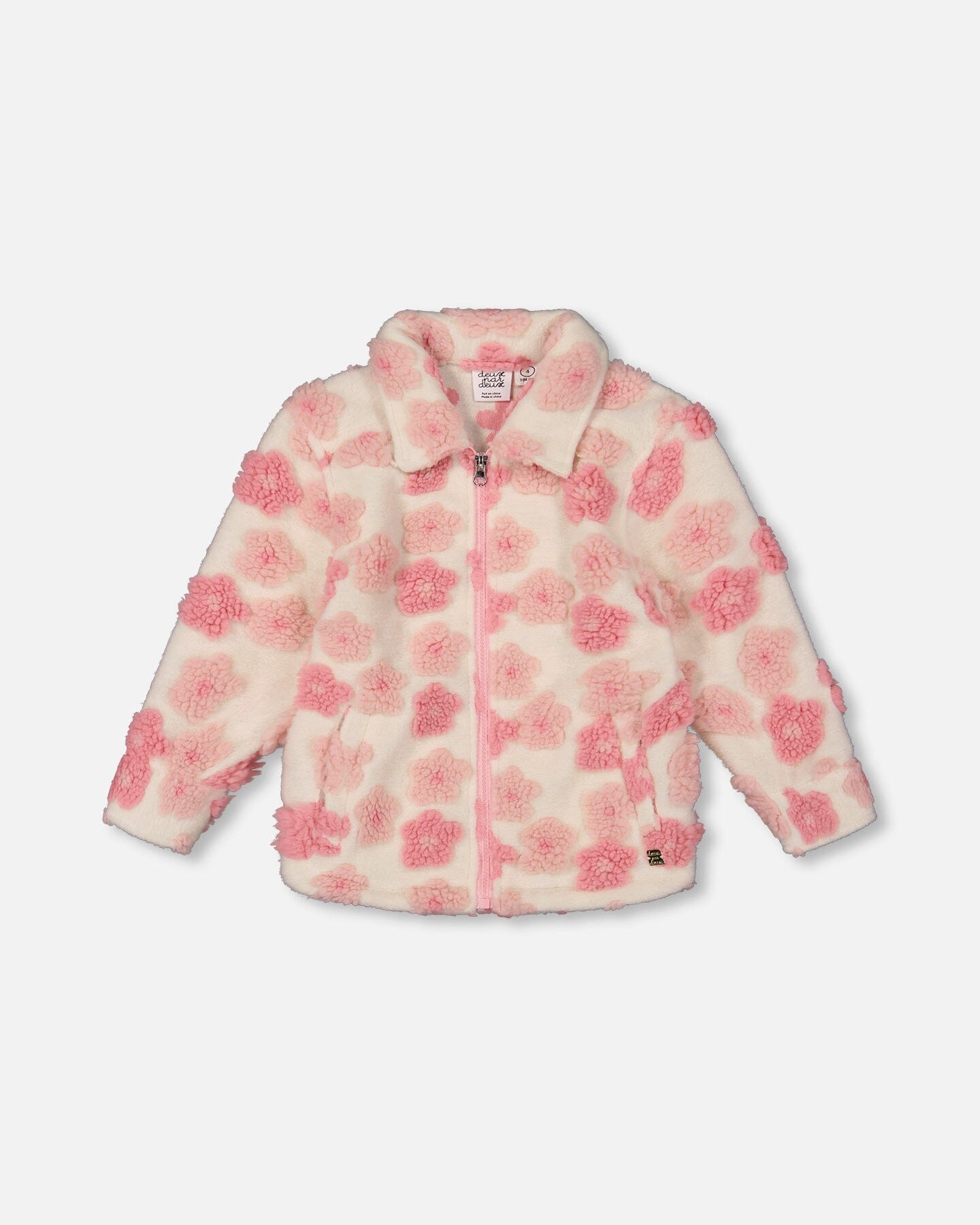Sherpa Overshirt Off-White And Pink