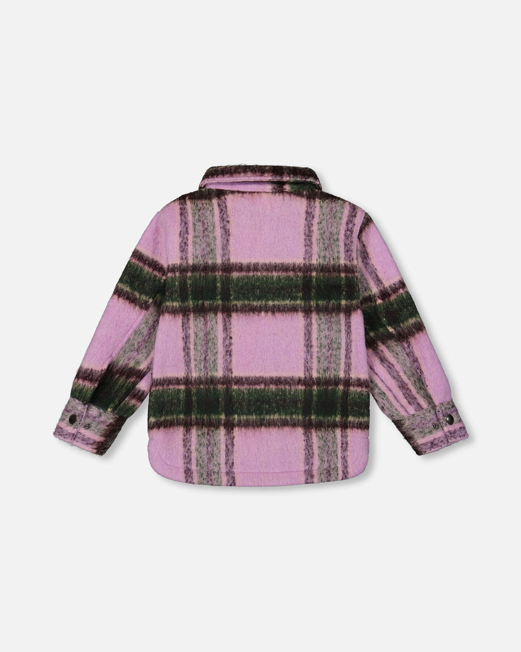 Zipped Plaid Overshirt Mauve And Green