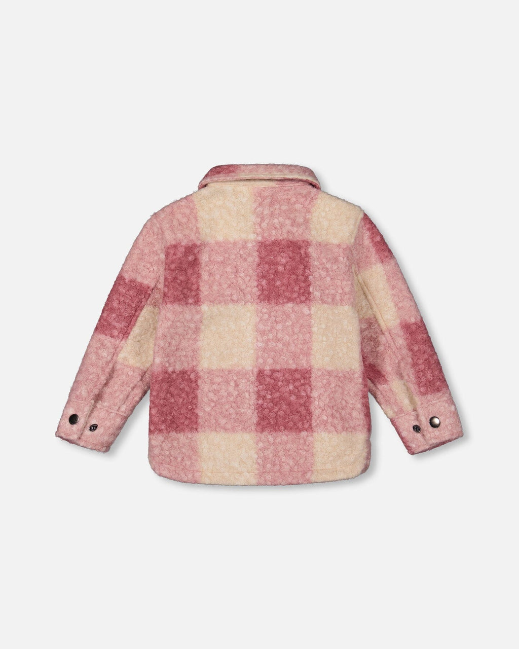 Zipped Plaid Overshirt Off-White And Pink