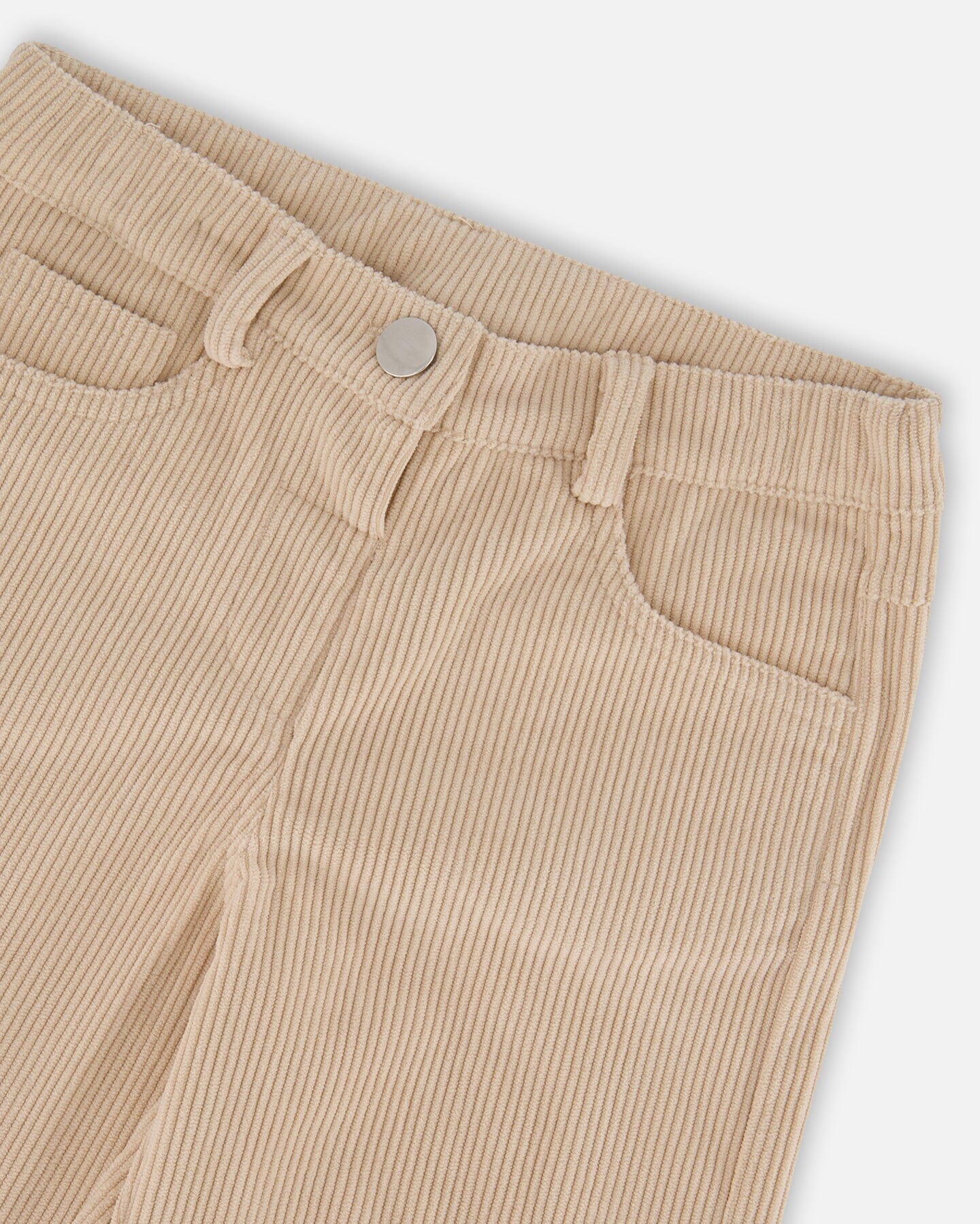 Wide Leg Corduroy Pants Beige