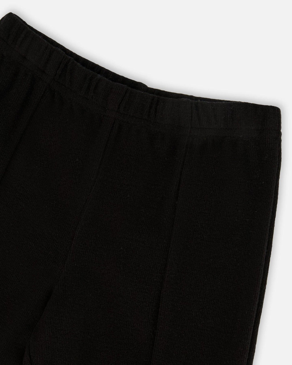 Ribbed Leggings Bootleg With Slit Black