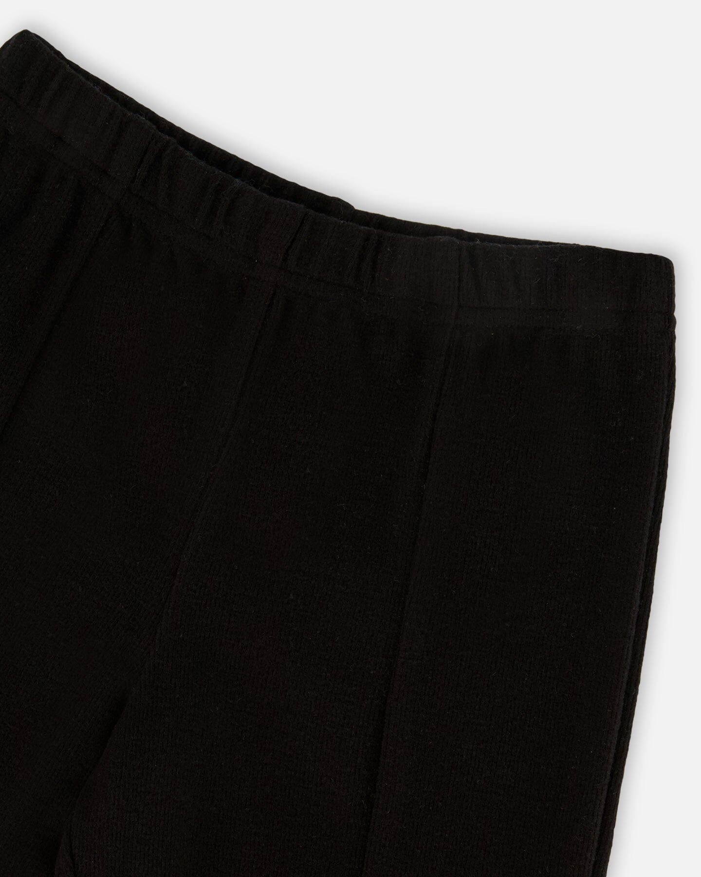 Ribbed Leggings Bootleg With Slit Black